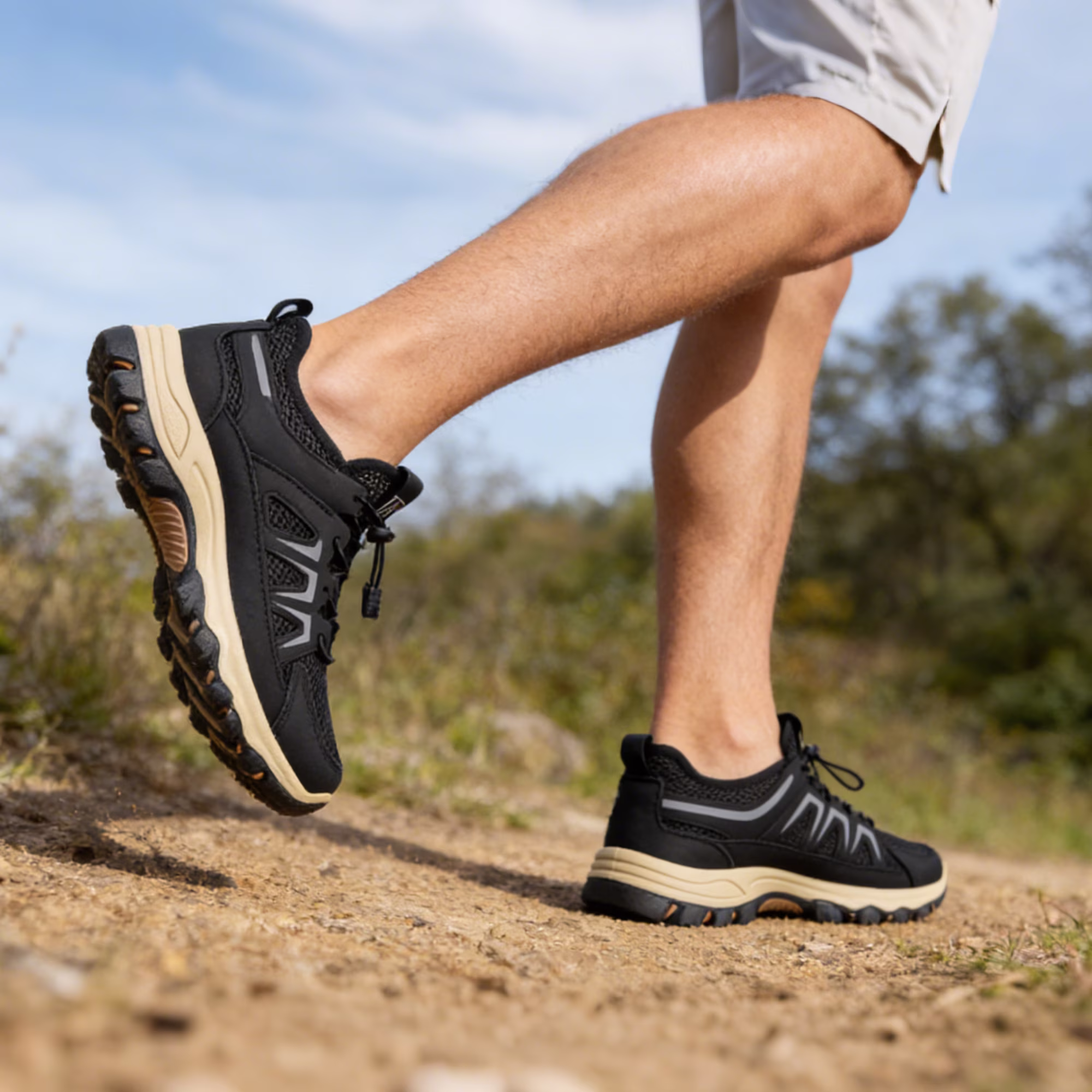 Men's Breathable Wide Hiking Walking Shoes for Travel Commute
