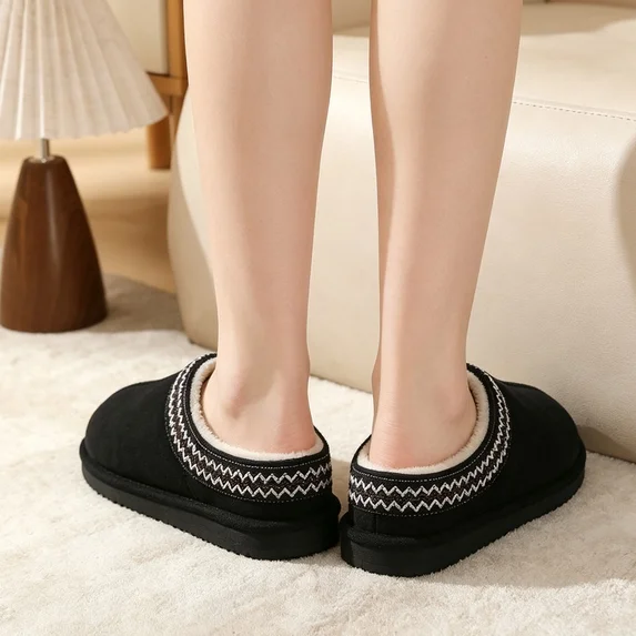 Cozy Women Slippers Platform Fuzzy Slippers for Womens and Mens Short Ankle Slippers 