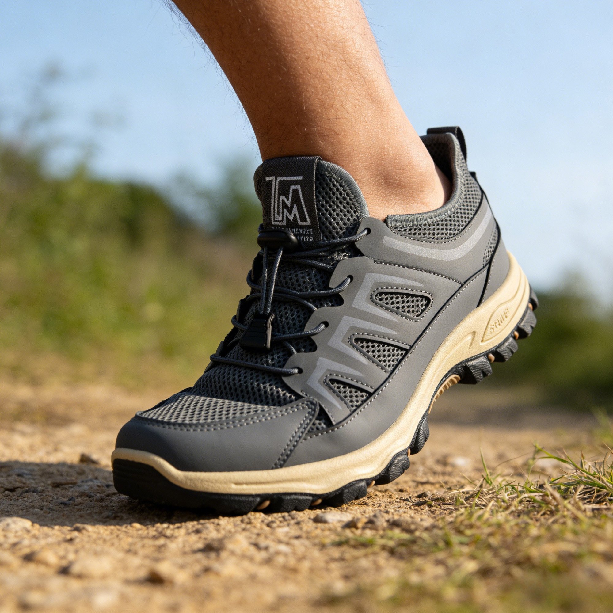 Men's Breathable Wide Hiking Walking Shoes for Travel Commute
