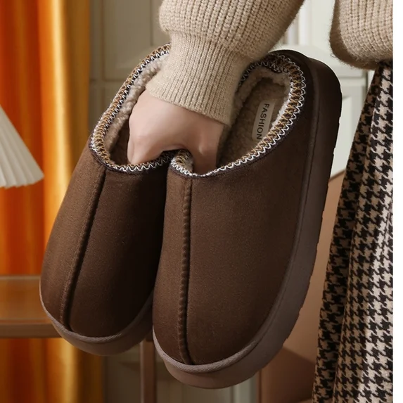 Cozy Women Slippers Platform Fuzzy Slippers for Womens and Mens Short Ankle Slippers 