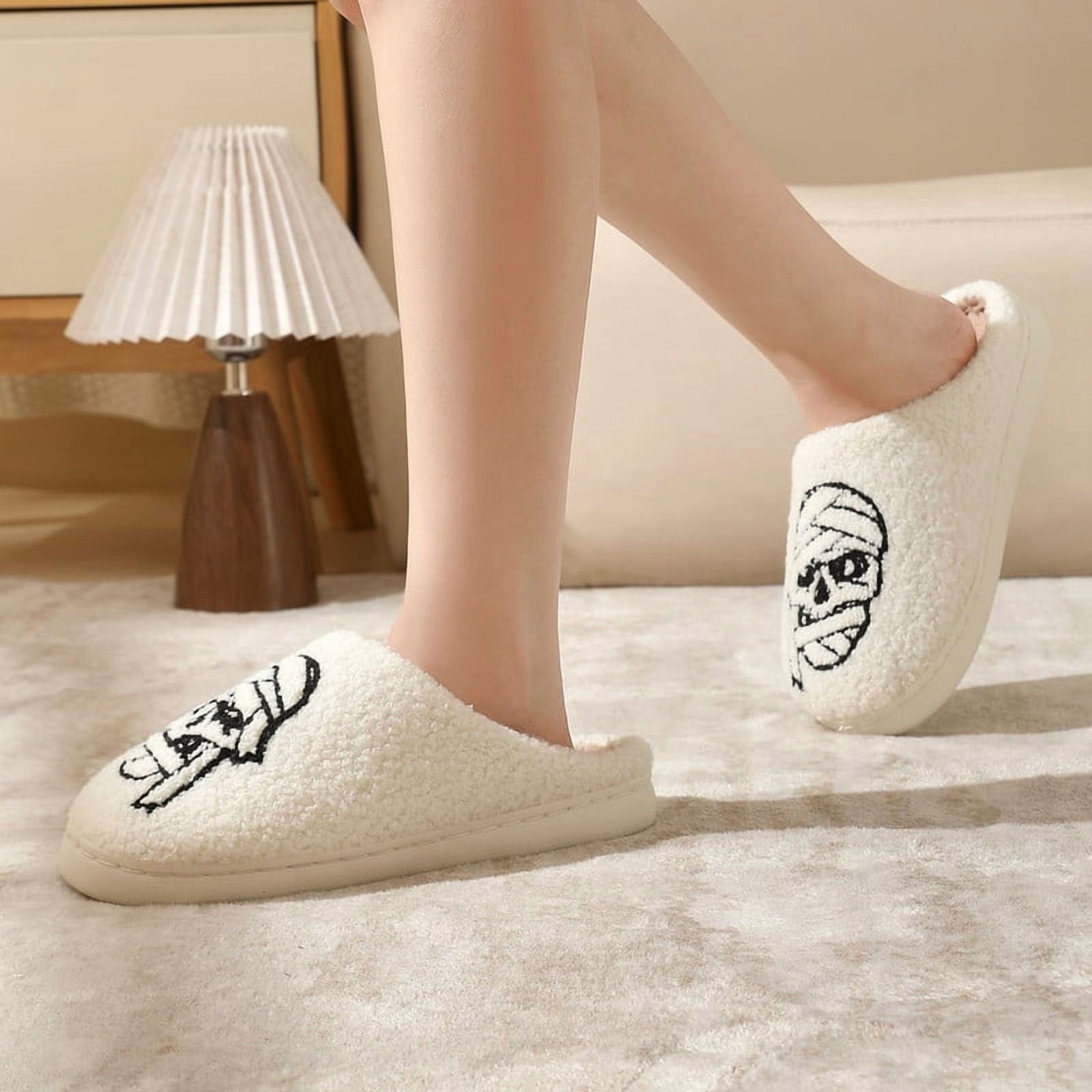 Halloween Slippers for Women and Men White