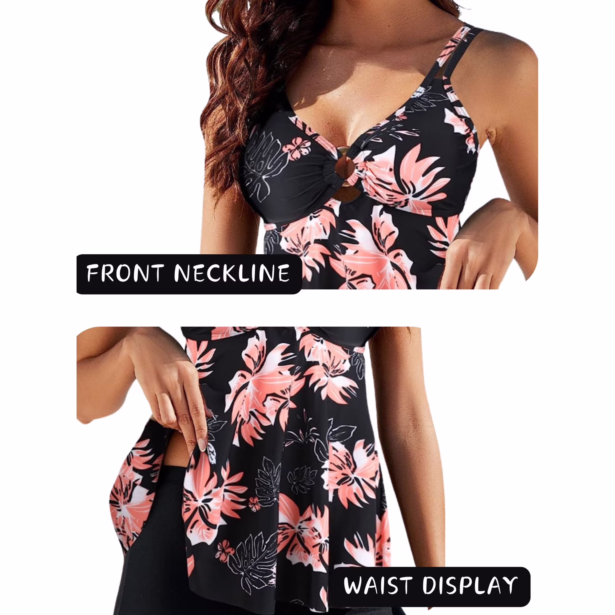 Plus Size Two Piece Set Tankini Swimsuits for Women