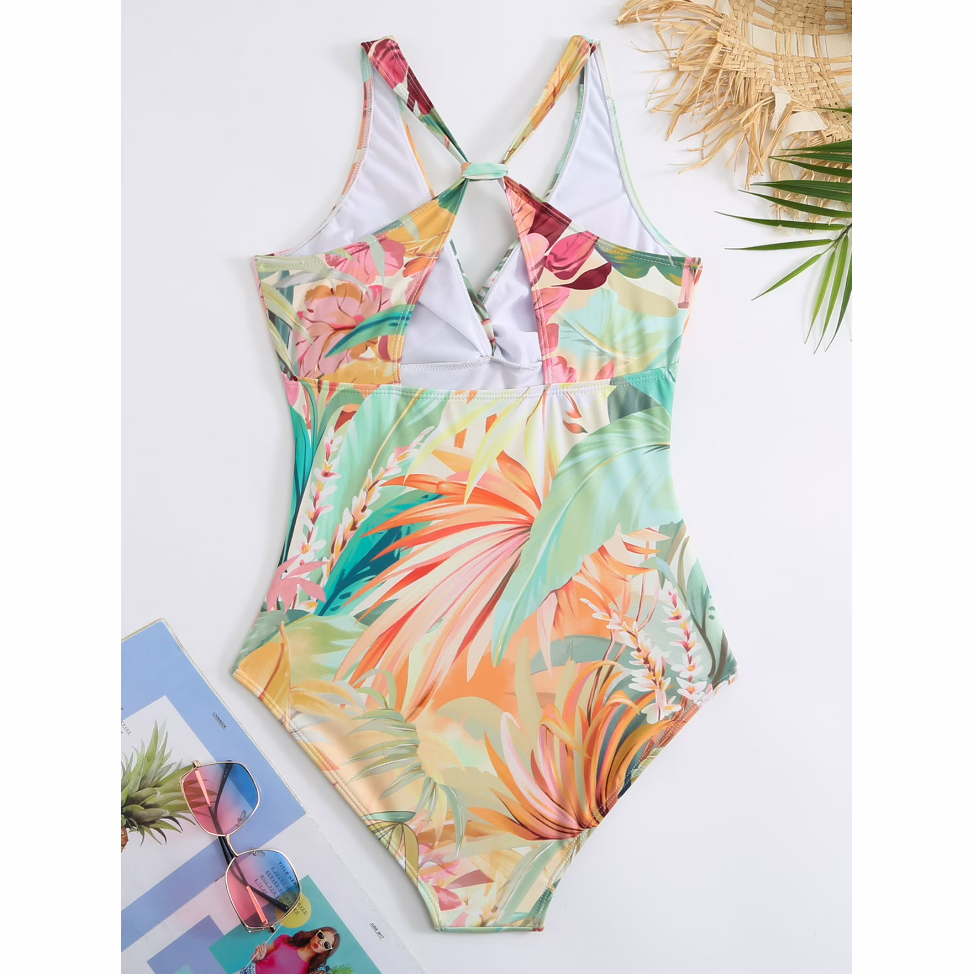 Women's One Piece Swimsuit with Cover up Beach Skirt Sarong