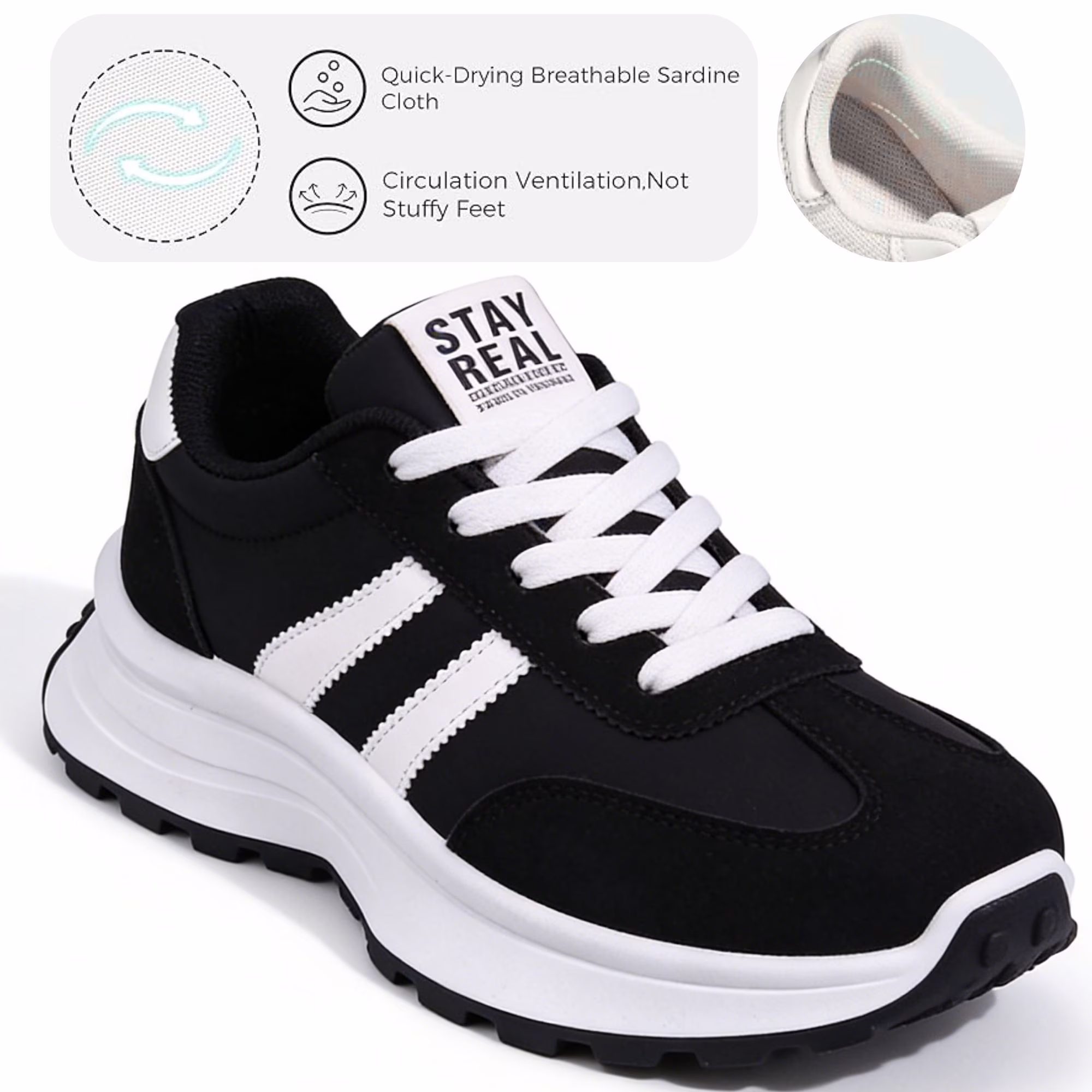 Women's Chunky Platform Retro Fashion Sneakers