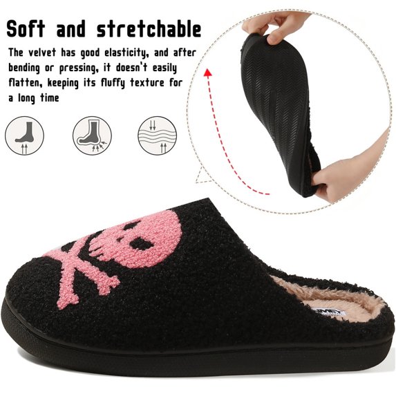 Halloween Slippers for Women and Men SkullHead-Pink