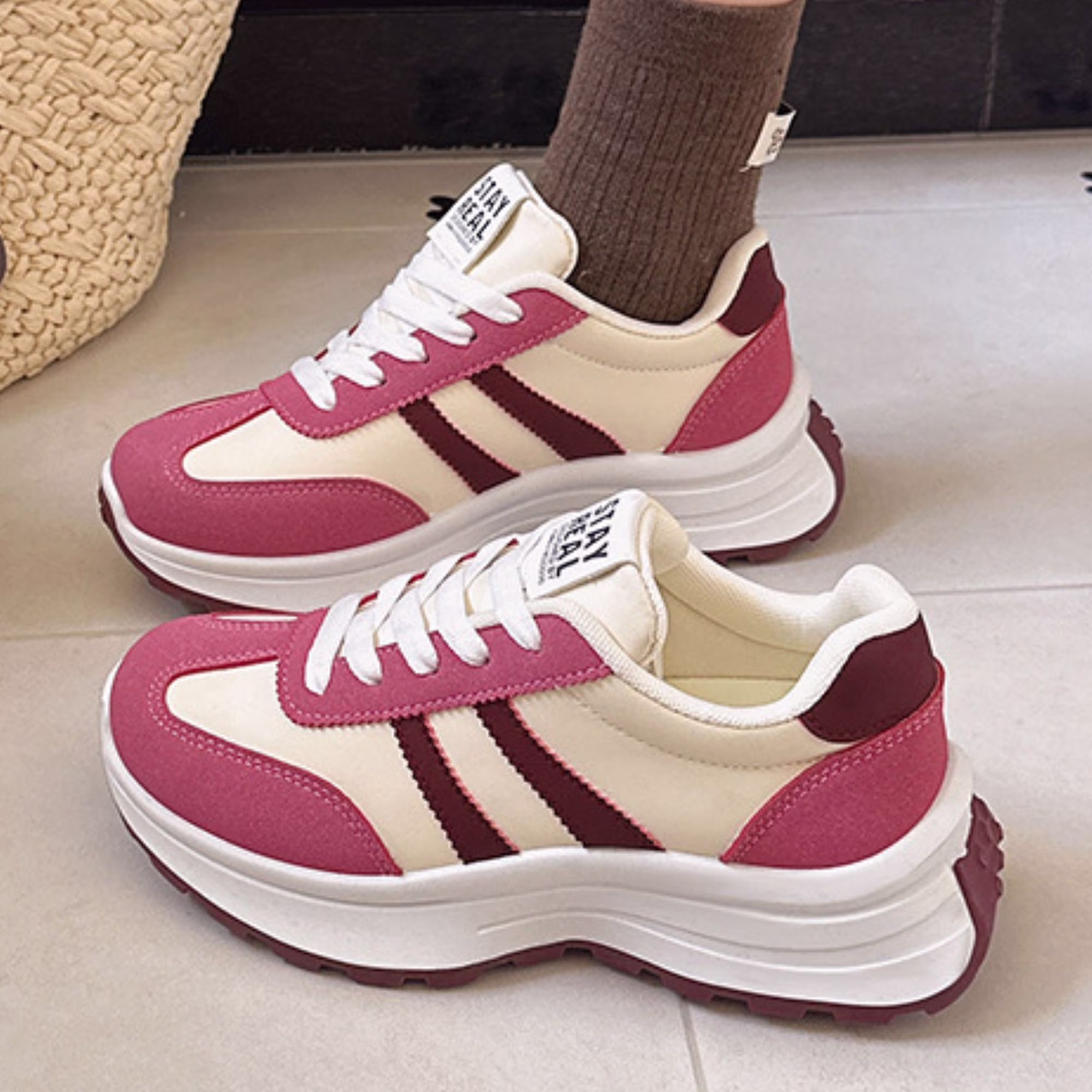 Women's Chunky Platform Retro Fashion Sneakers