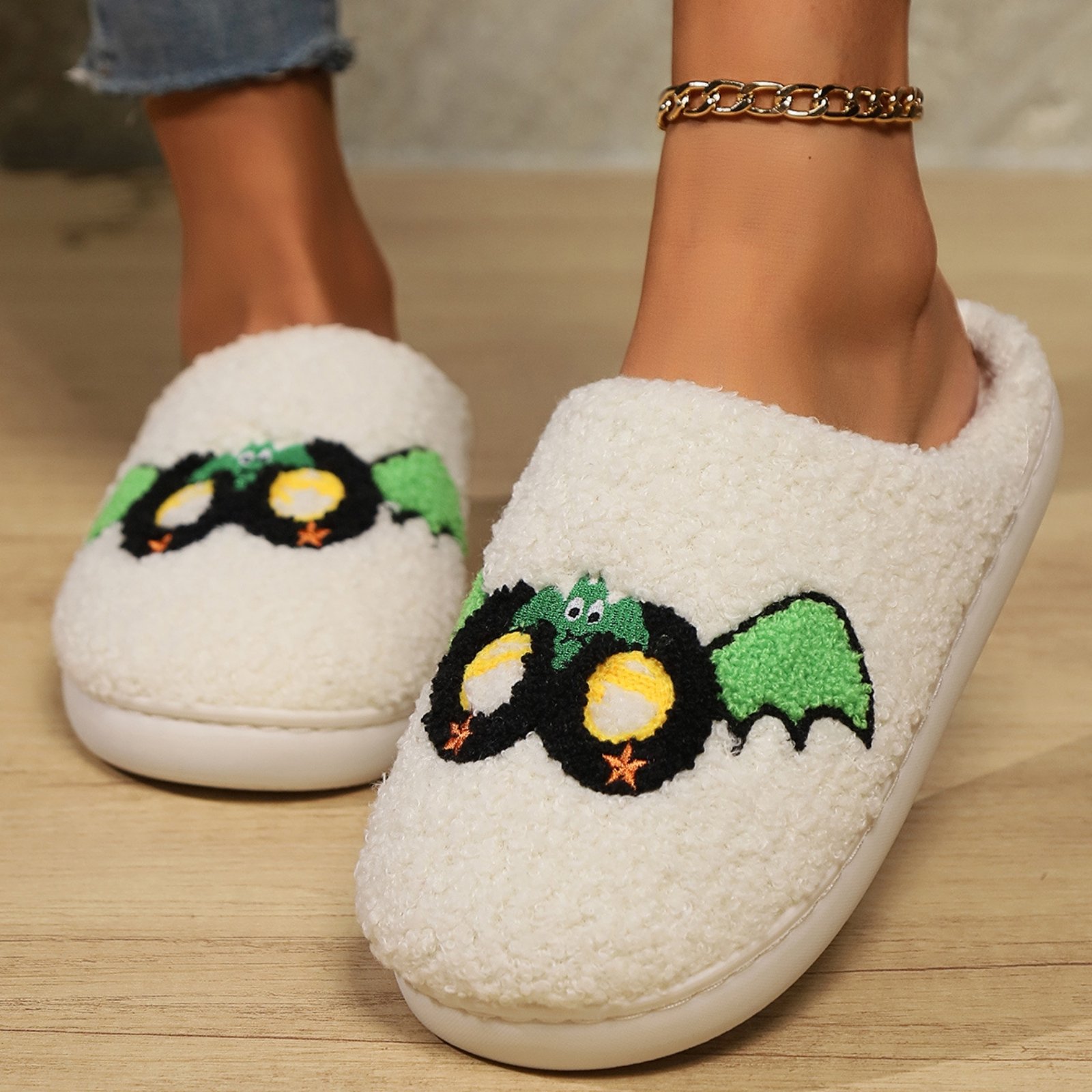 Soft Plush Halloween Slippers for Women and Men