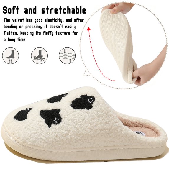 Halloween Slippers for Women and men Ghosts-White