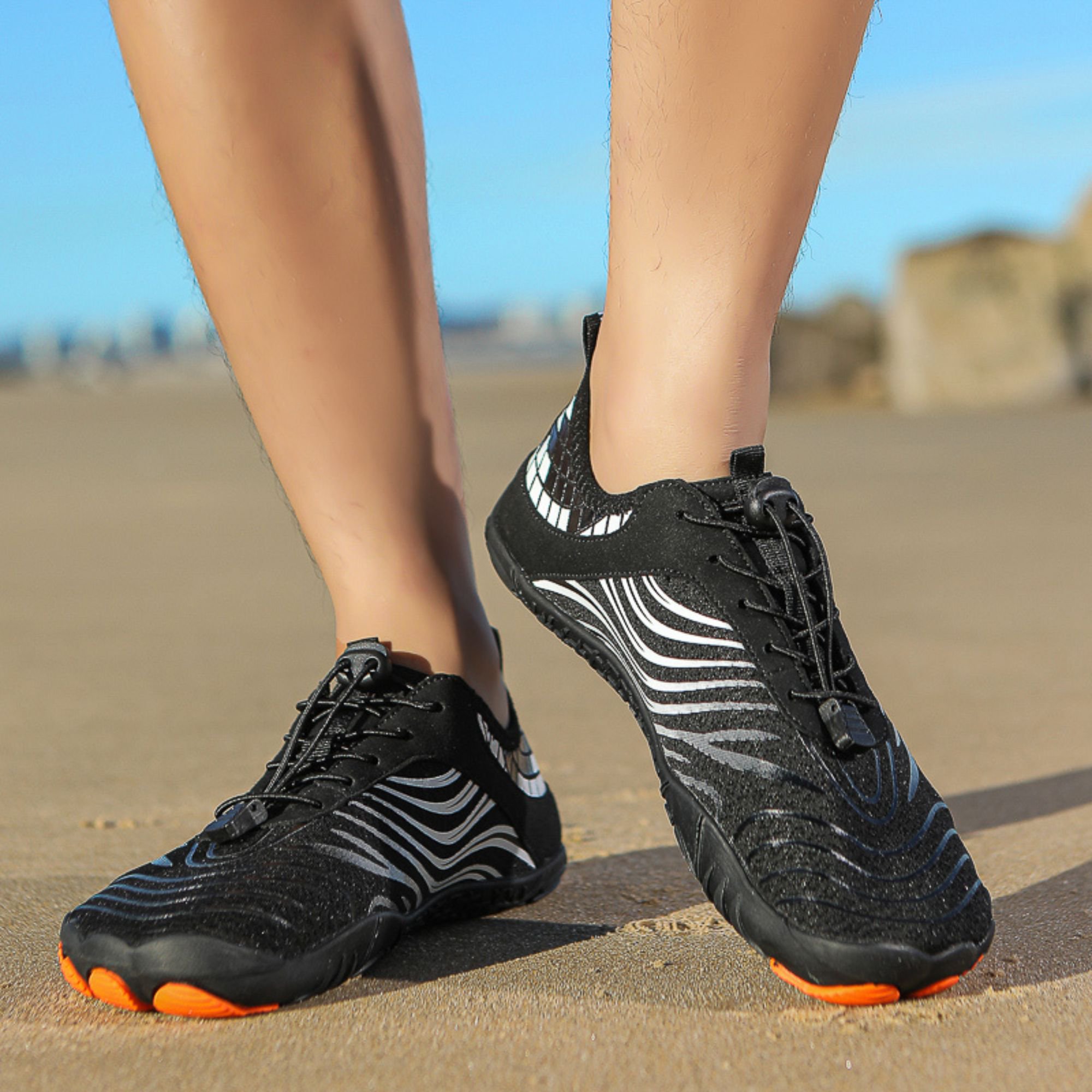 Skin-Feel Wide Toe Box Quick Dry Barefoot Socks for Women Men
