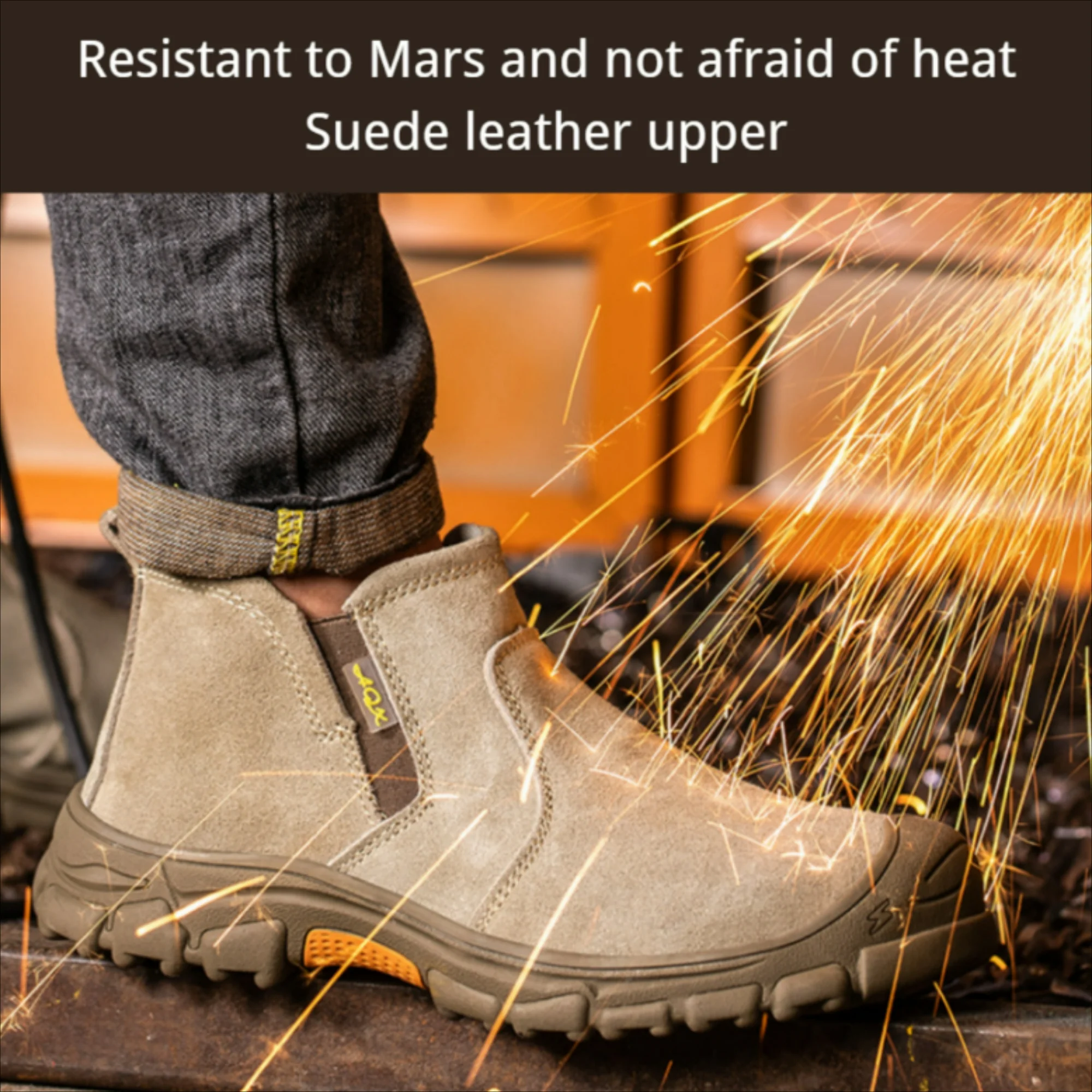 BERANMEY Work Boots for Men Slip on Welding Boots