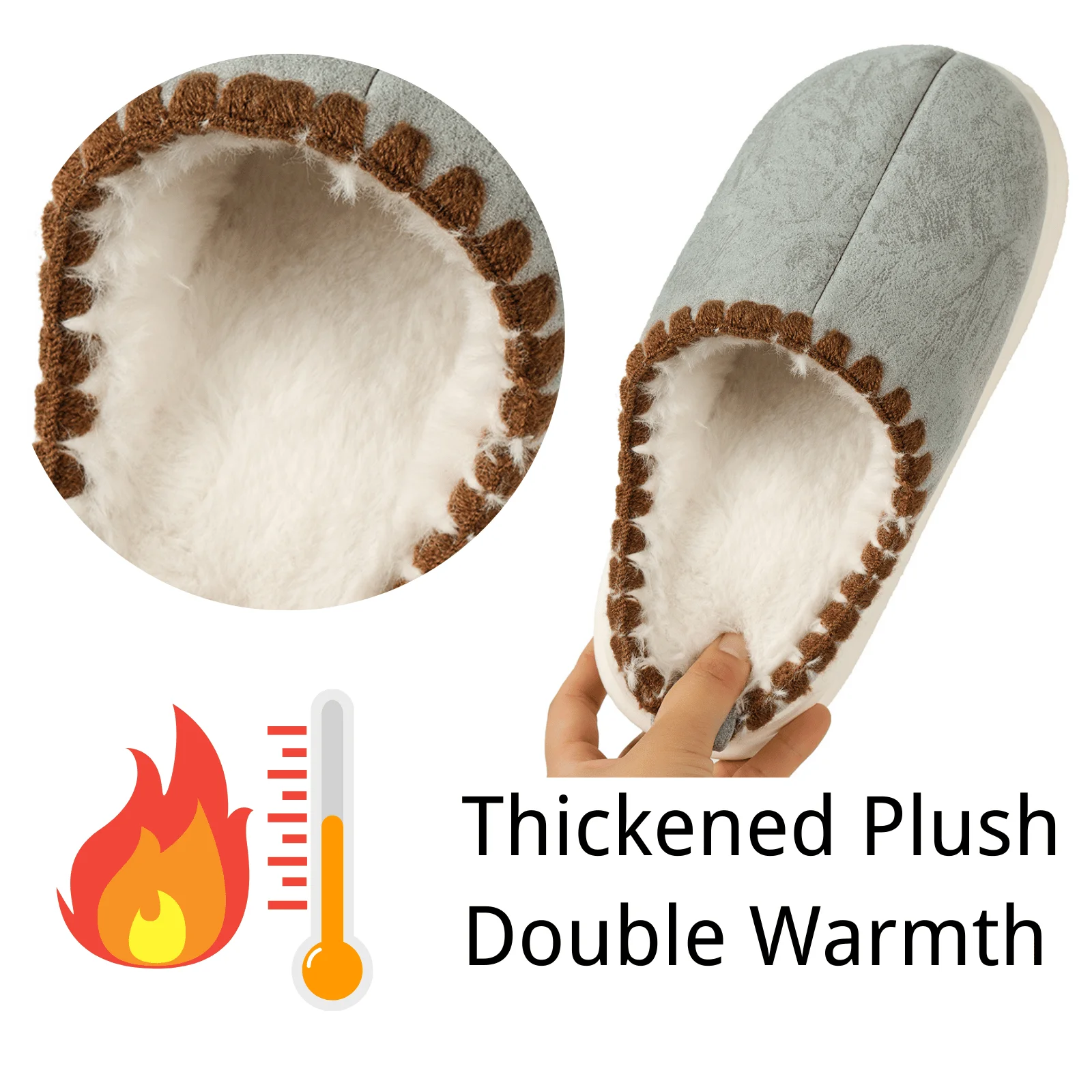  Fuzzy Suede Slippers with Memory Foam