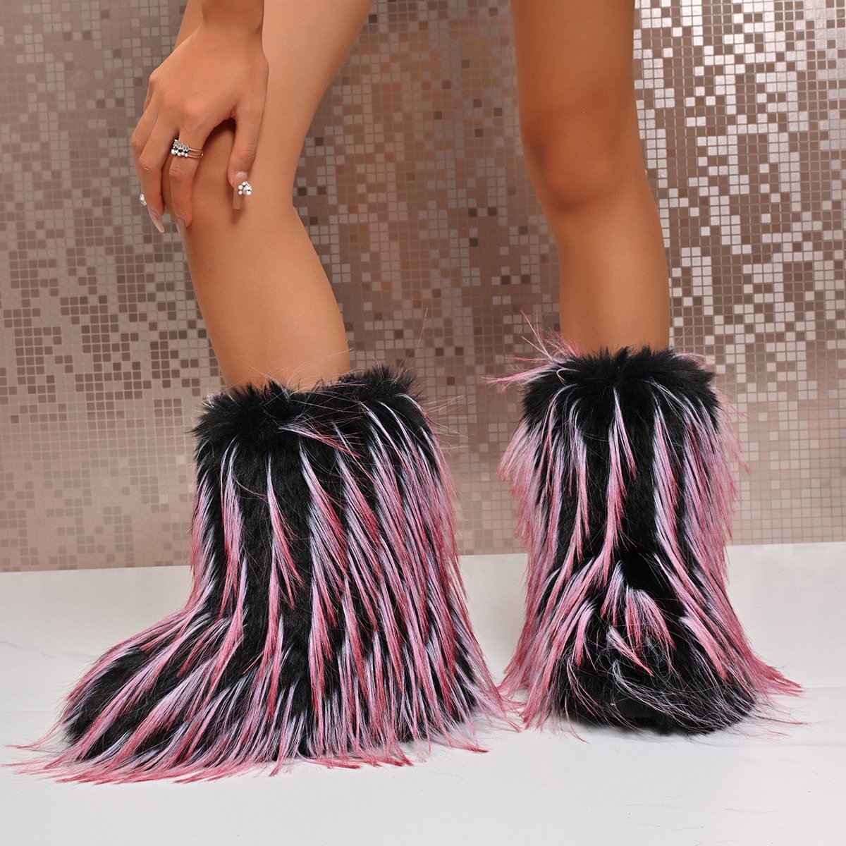  Furry Faux Fur Boots for Women