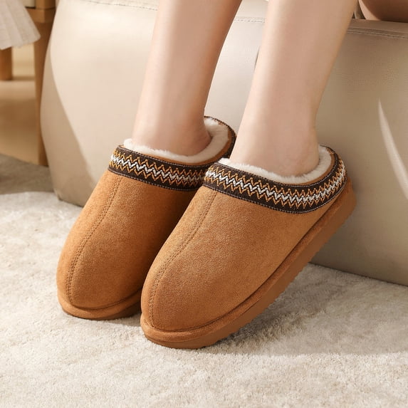 Cozy Women Slippers Platform Fuzzy Slippers for Womens and Mens Short Ankle Slippers 