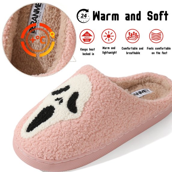 Halloween Slippers for Women and men WhiteFace