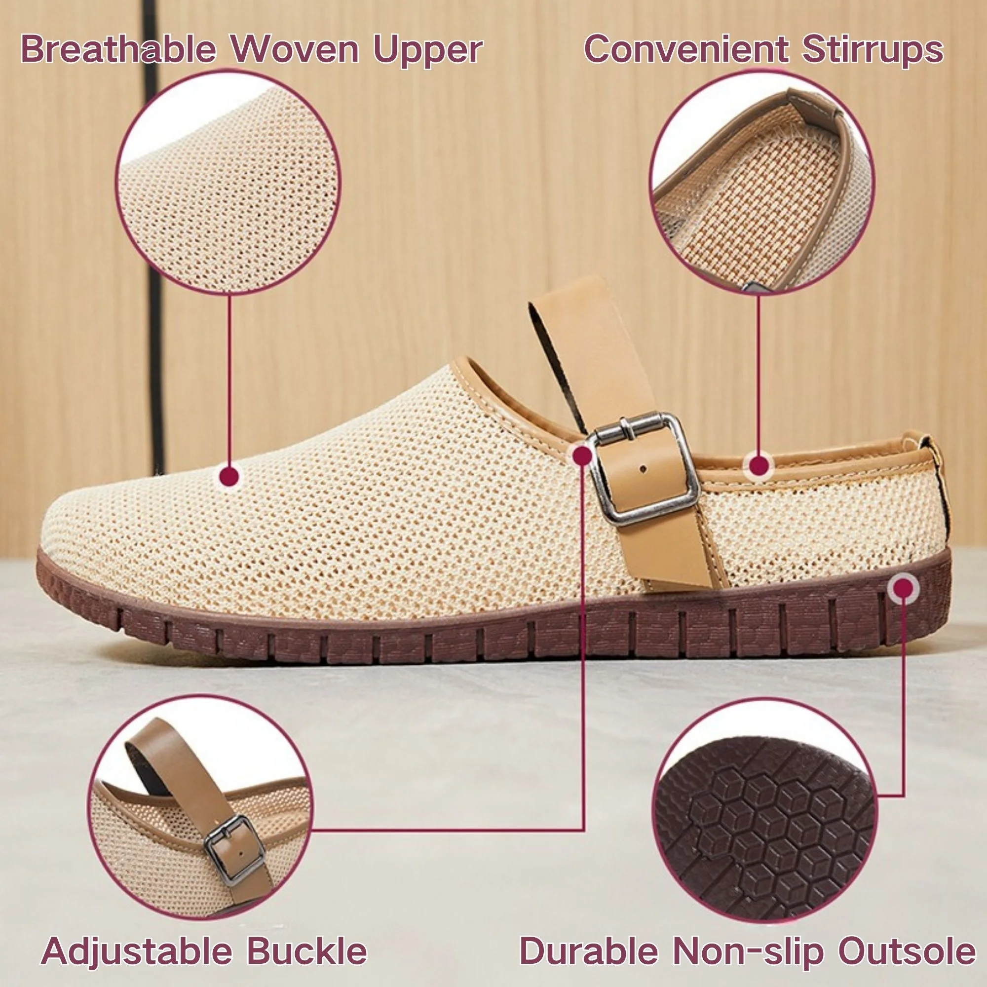 BERANMEY Women’s Flatform Mesh Clogs & Mules Comfort