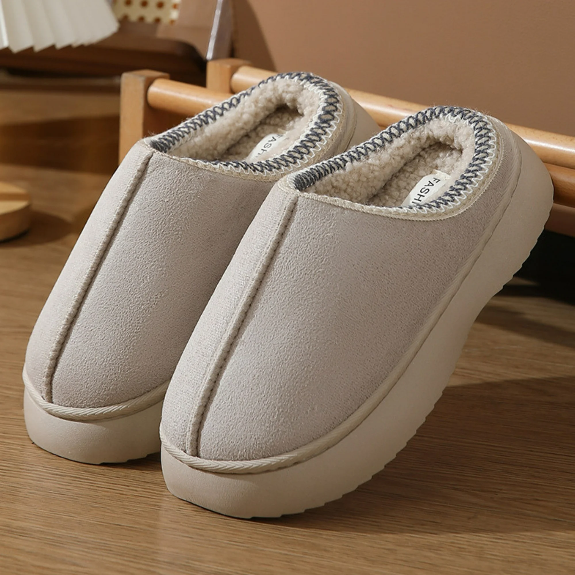 Cozy Platform Fuzzy Slippers Short Ankle