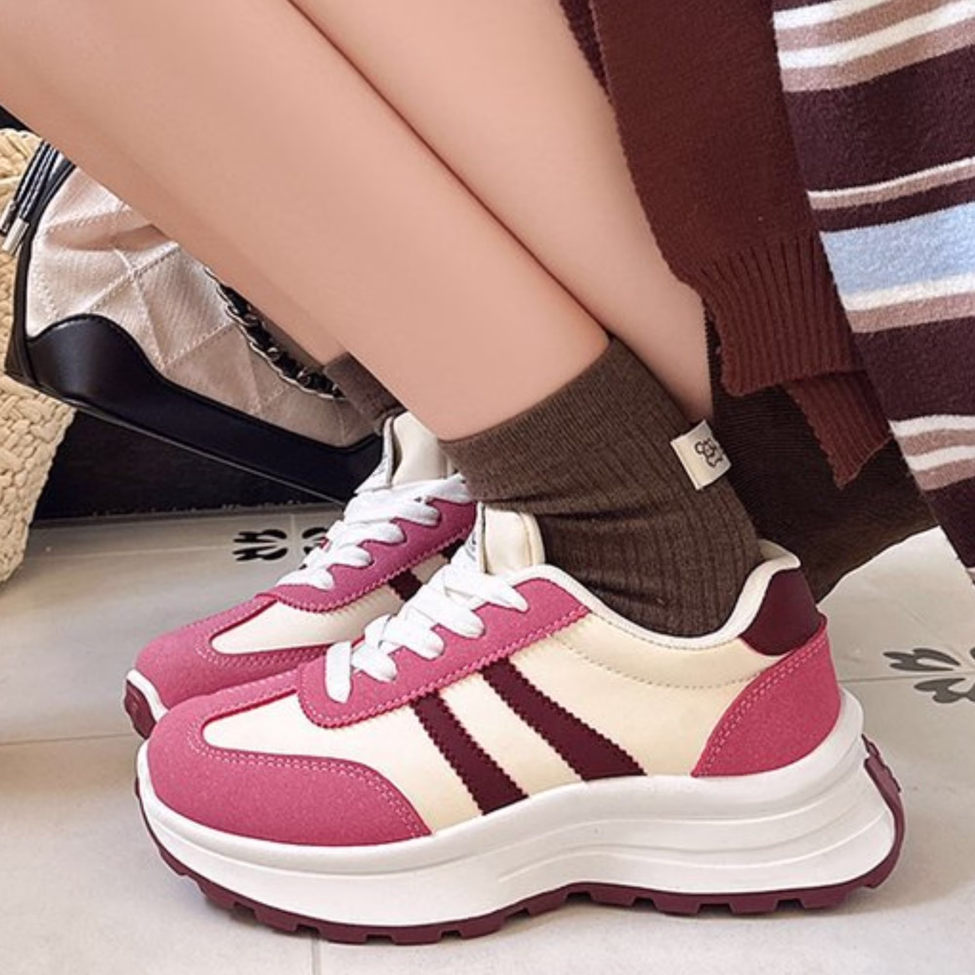 Women's Chunky Platform Retro Fashion Sneakers