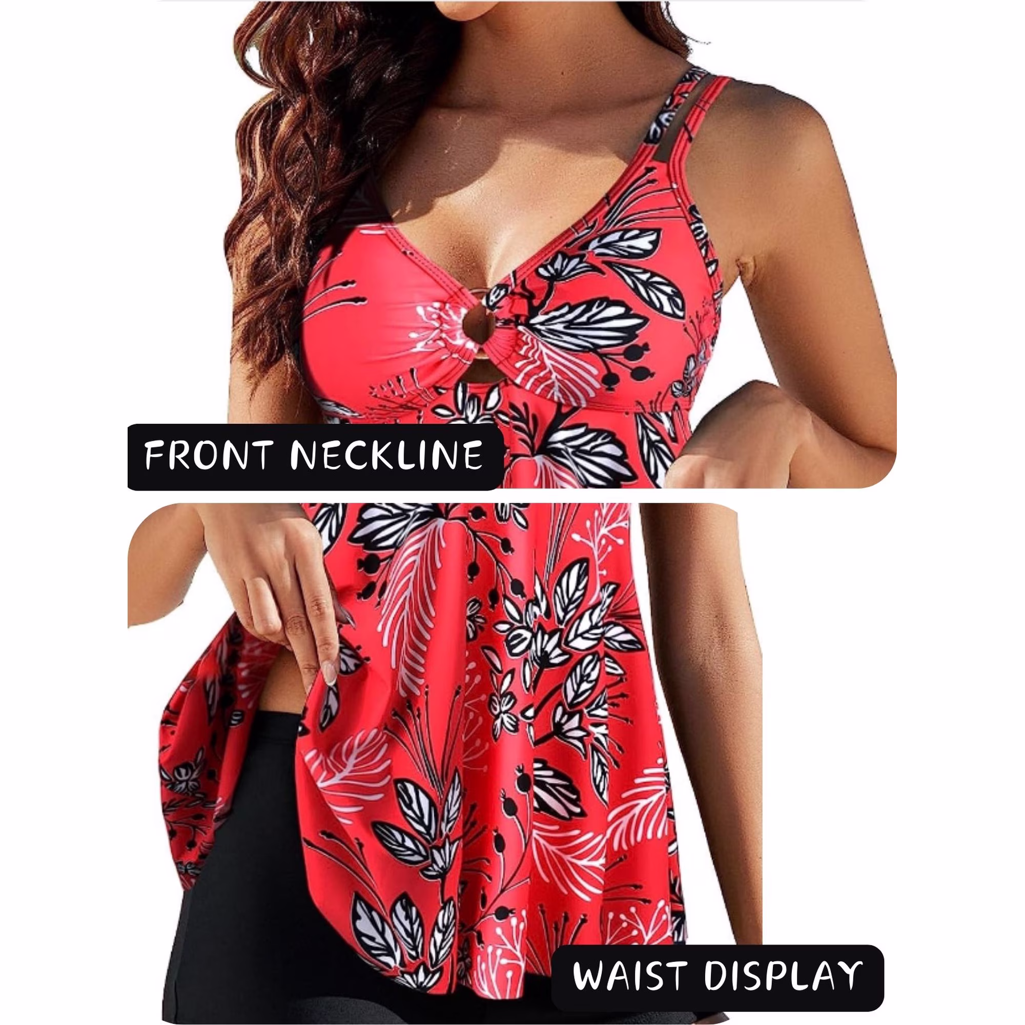 Plus Size Two Piece Set Tankini Swimsuits for Women