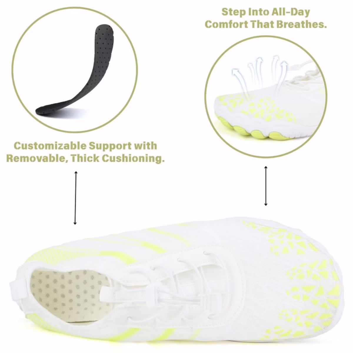 Women's Lightweight Sport Barefoot Shoes for Swim Beach