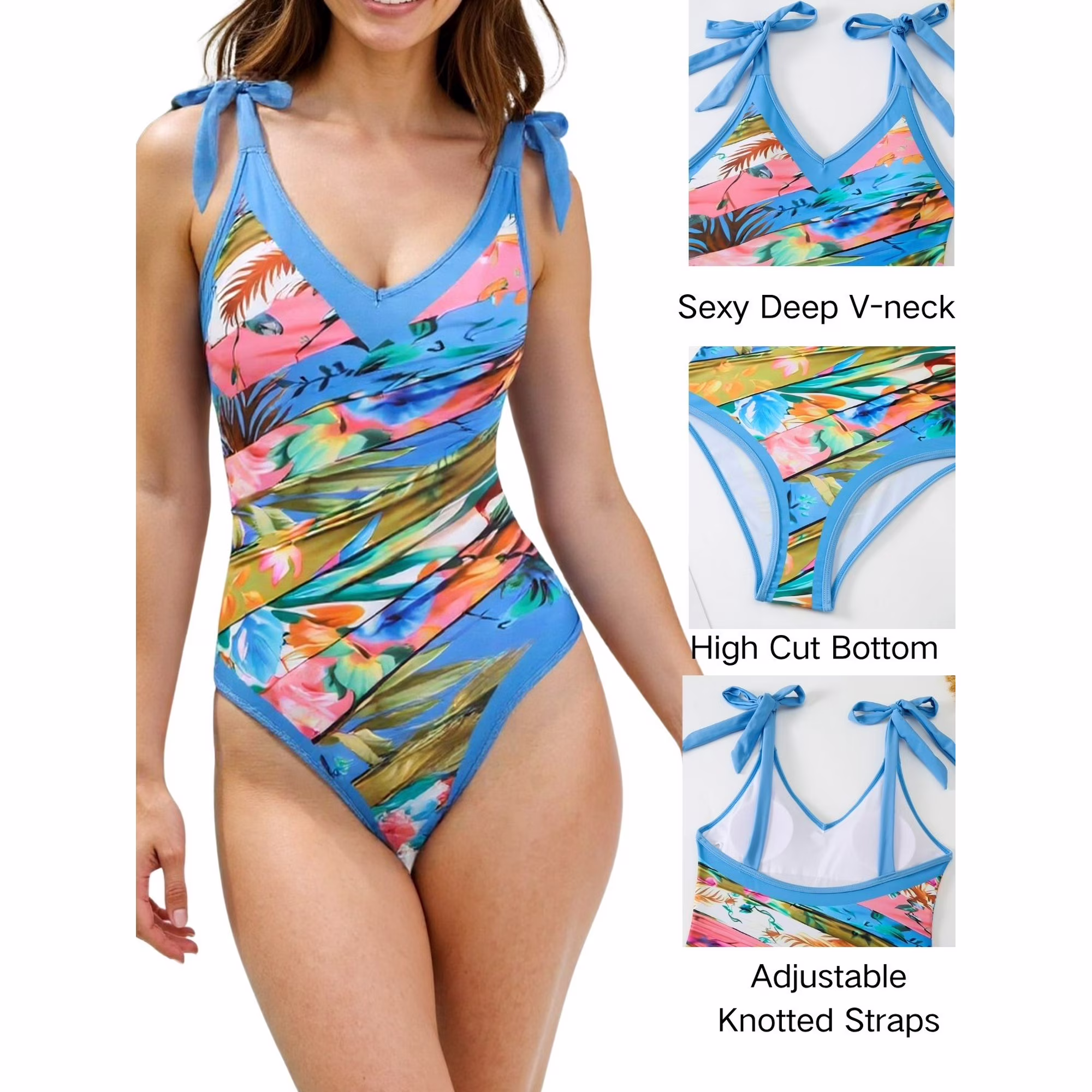Women's One Piece Swimsuit with Cover up Beach Skirt Sarong