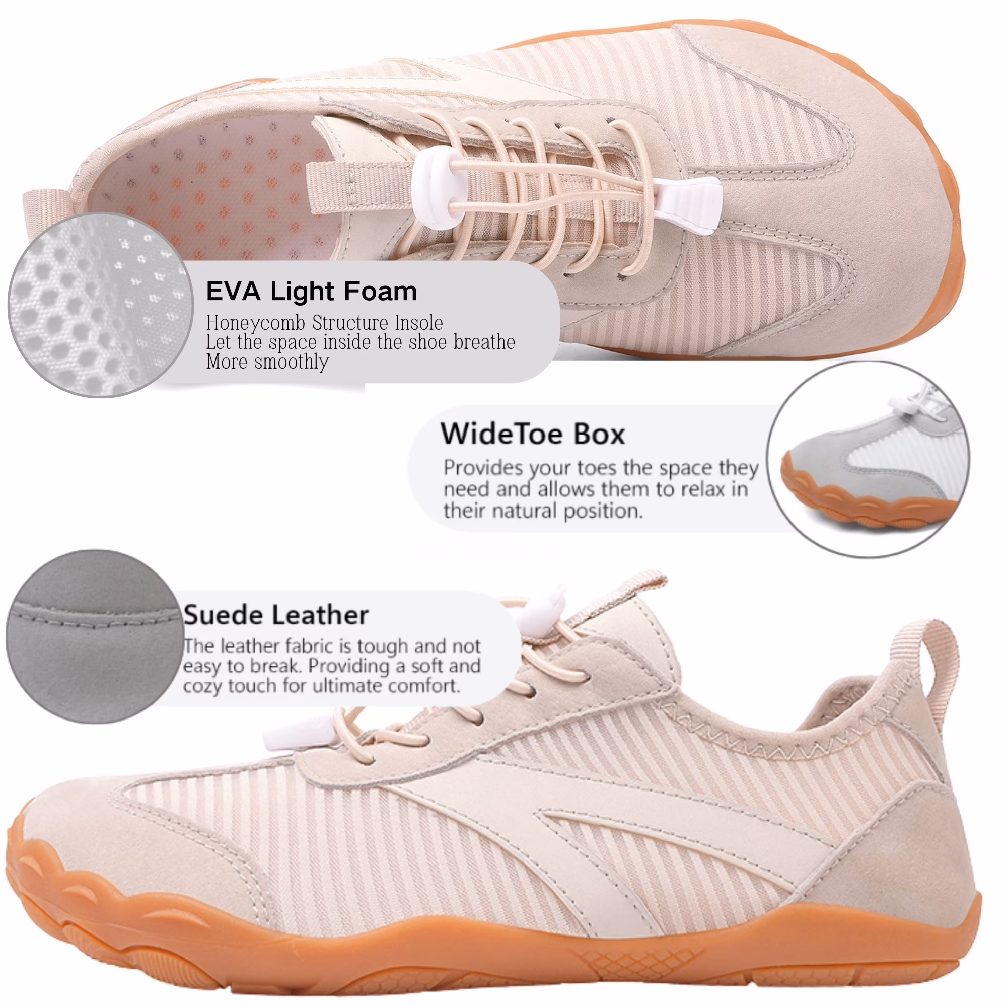 Quick-Dry Breathable Barefoot Water Shoes for Women Mens 