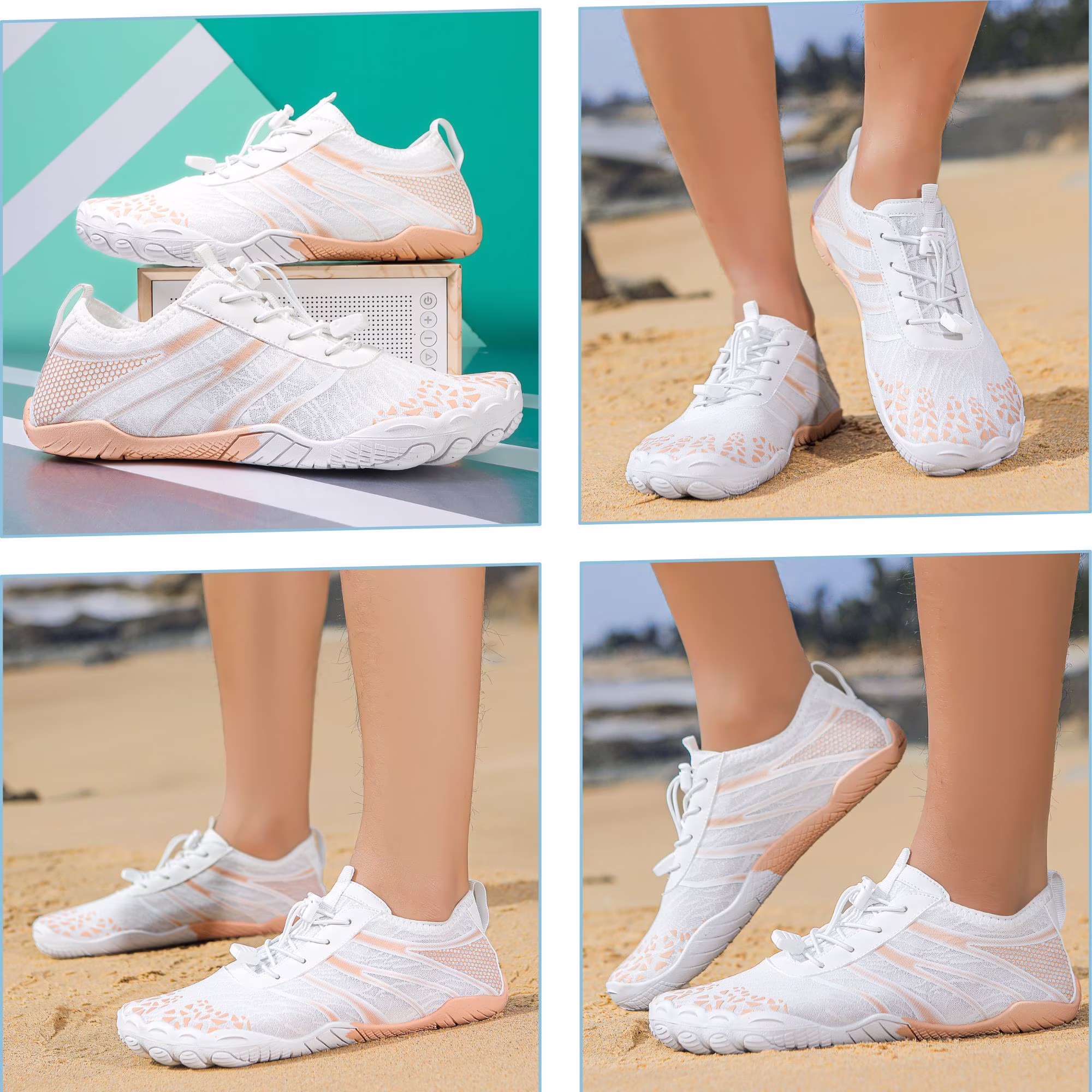 Women's Lightweight Sport Barefoot Shoes for Swim Beach