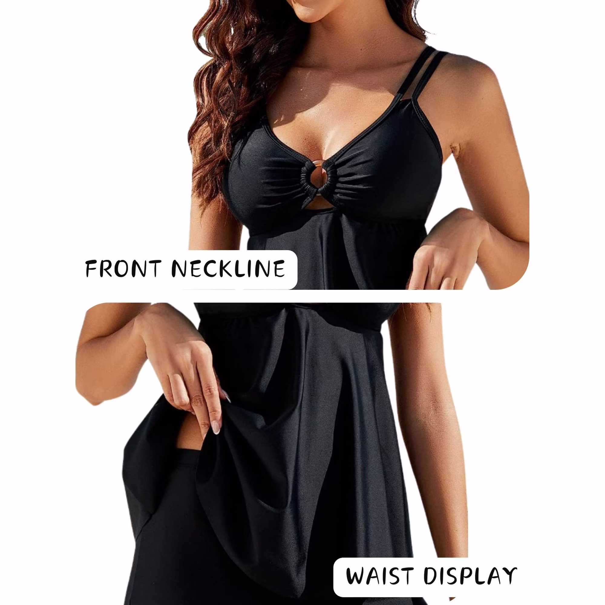 Plus Size Two Piece Set Tankini Swimsuits for Women