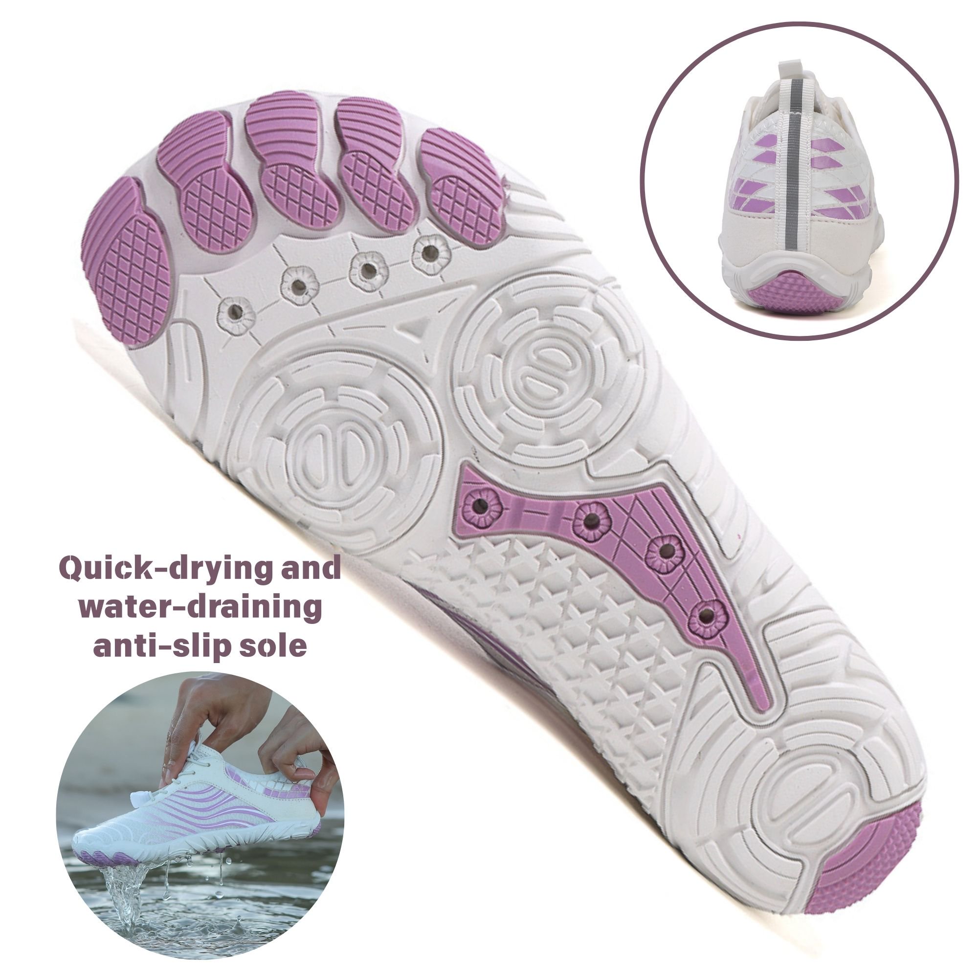 Skin-Feel Wide Toe Box Quick Dry Barefoot Socks for Women Men