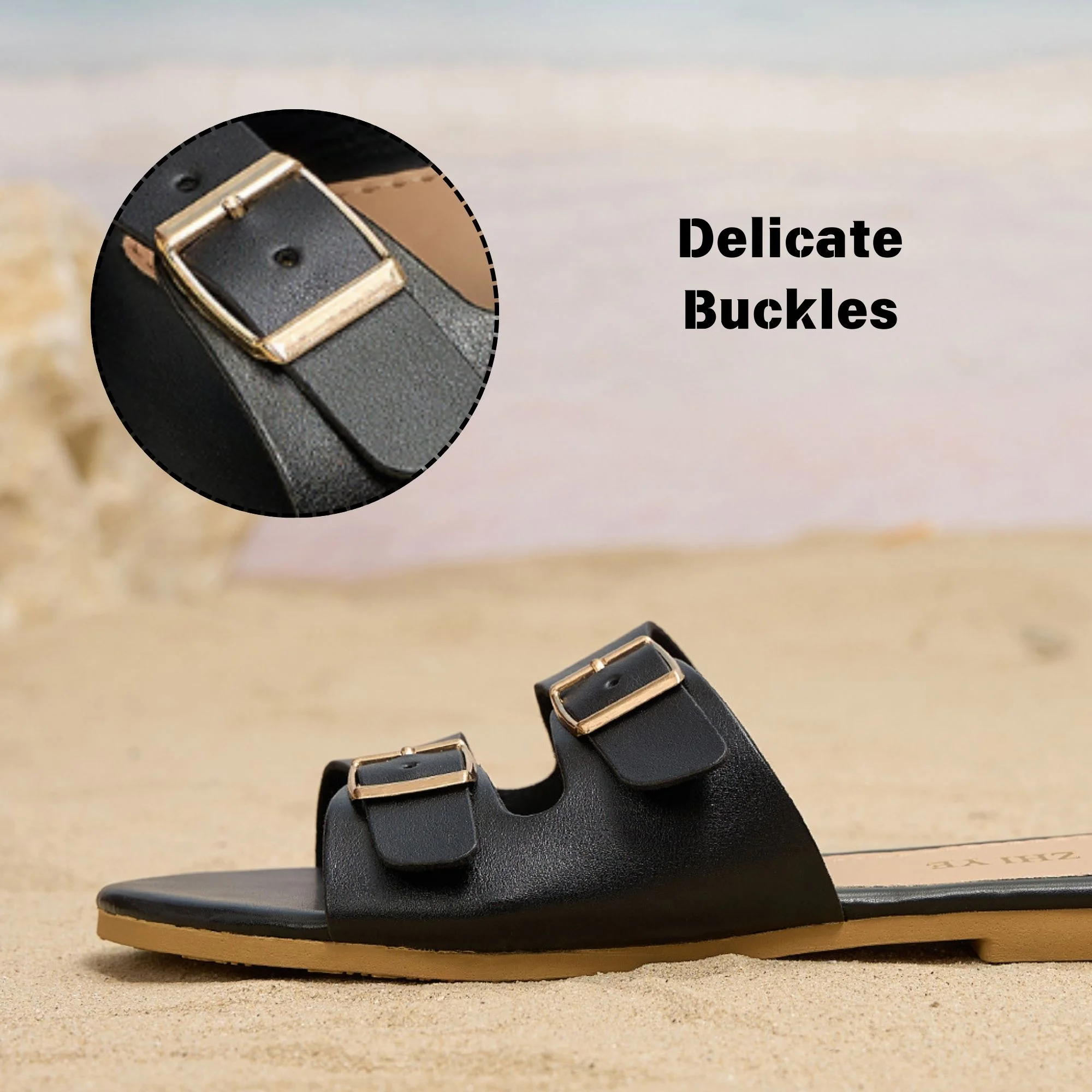  Double Buckle Adjustable Straps Sandals