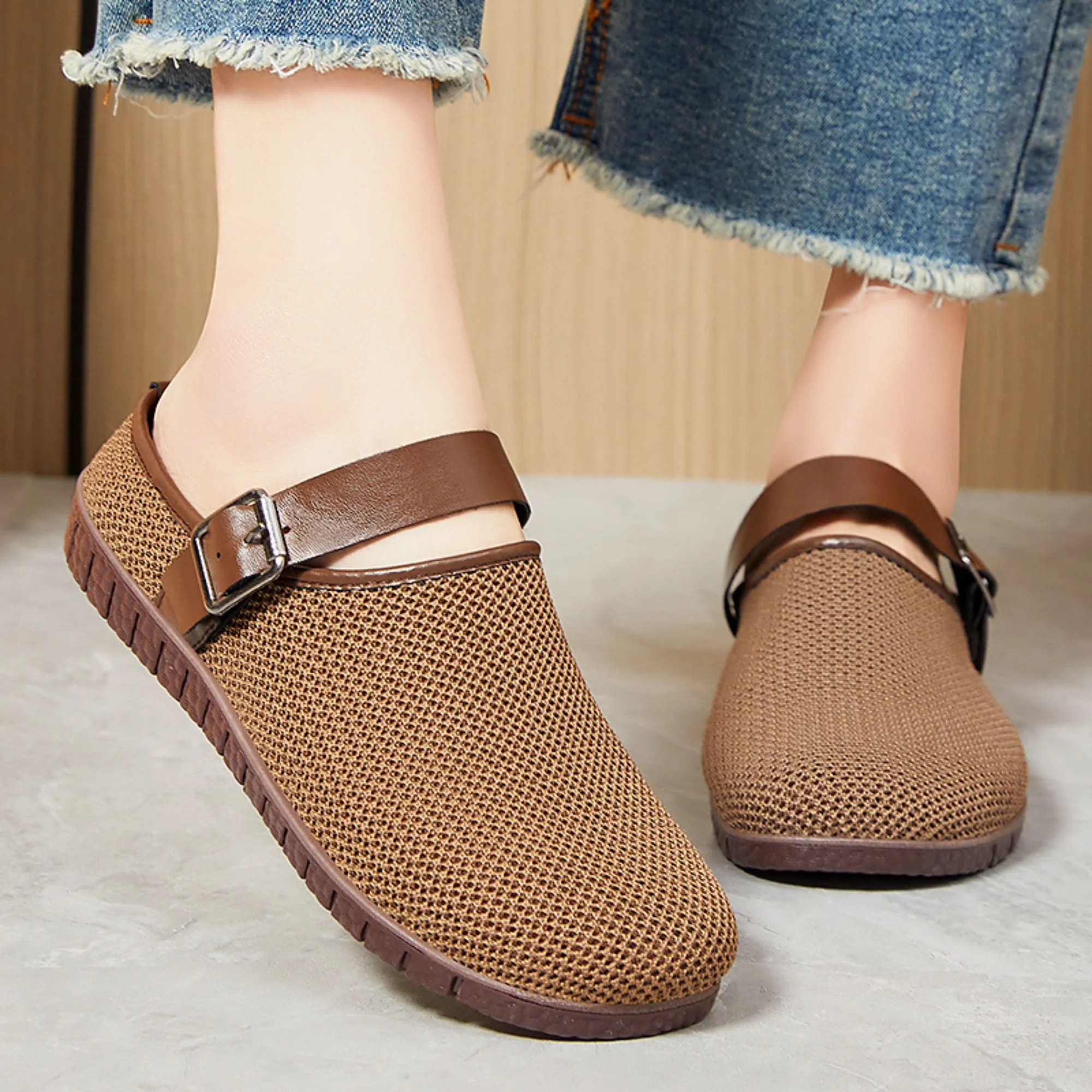 BERANMEY Women’s Flatform Mesh Clogs & Mules Comfort