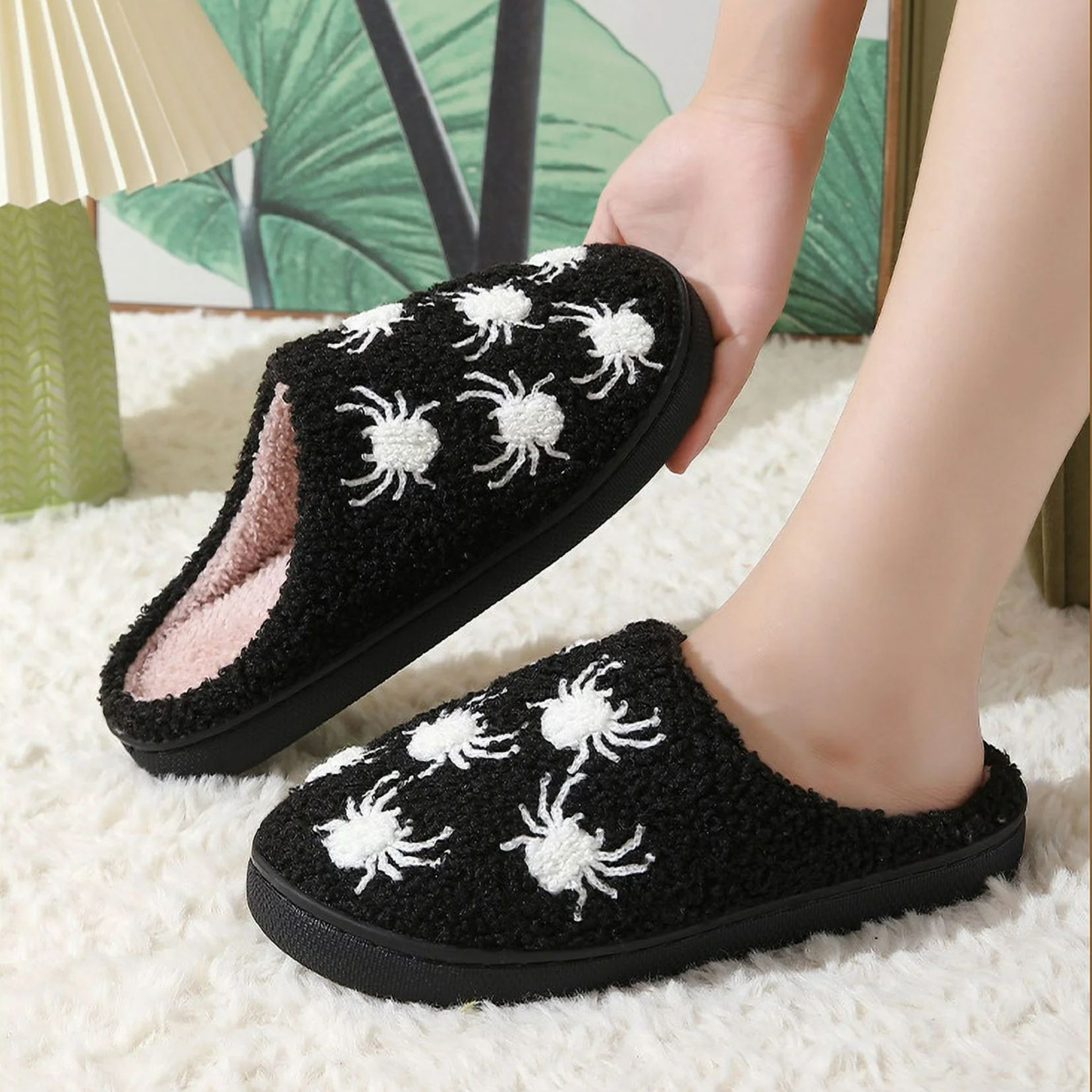 Soft Plush Halloween Slippers for Women and Men