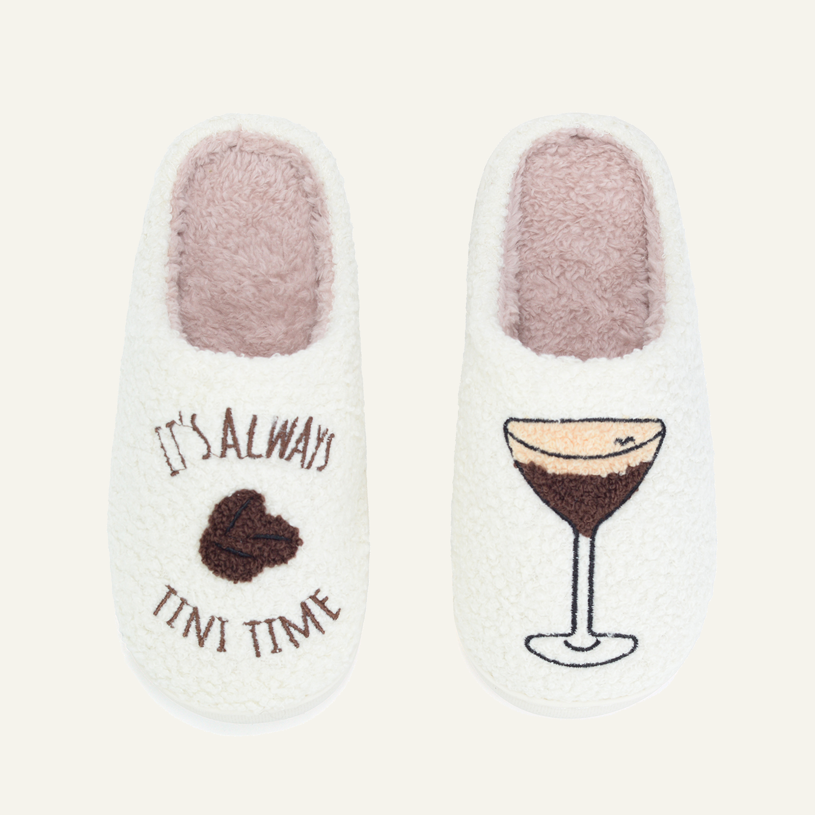 BERANMEY Women's Christmas Slippers with Embroidered Berry 