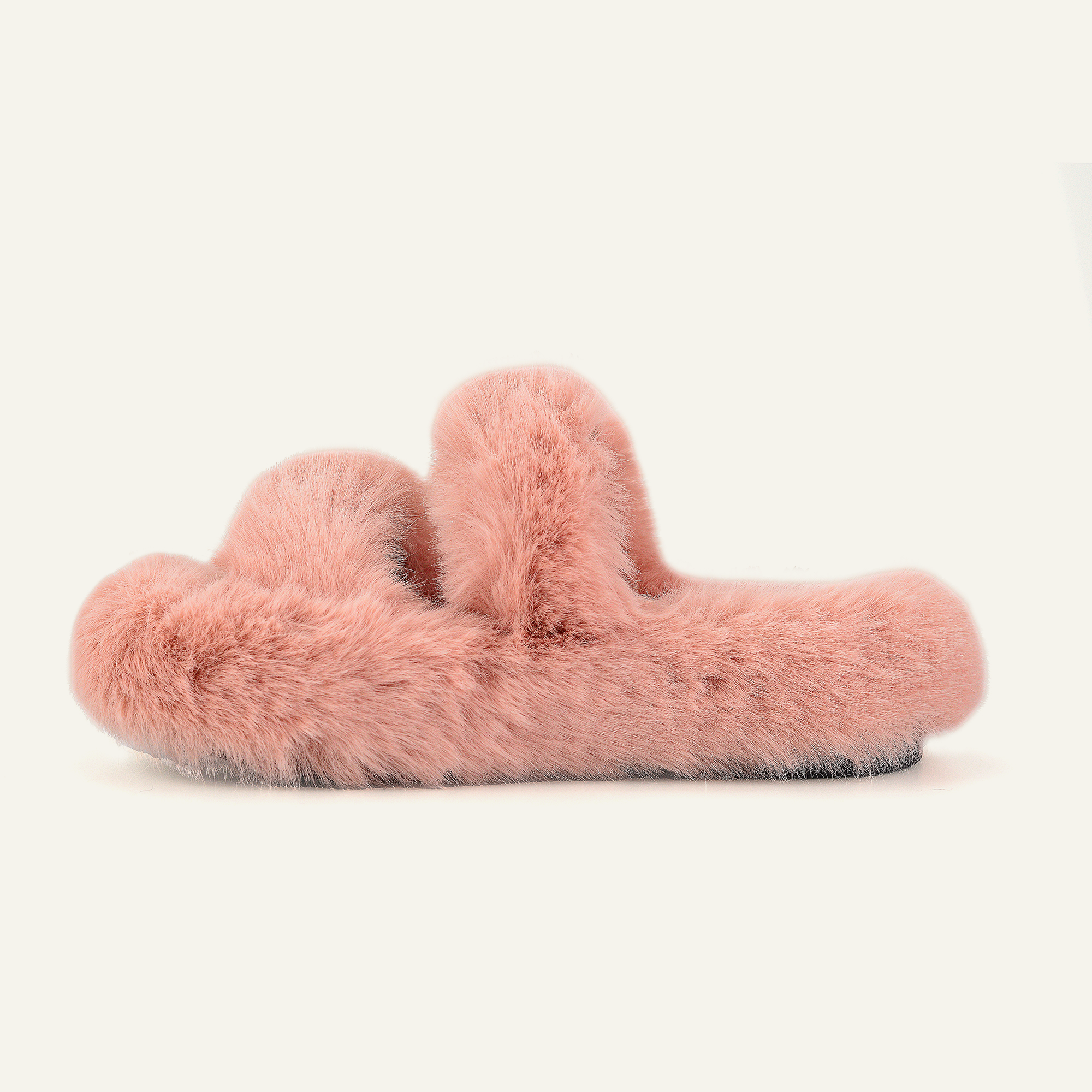 Women's Fuzzy Slippers with Memory Foam Open-Toe
