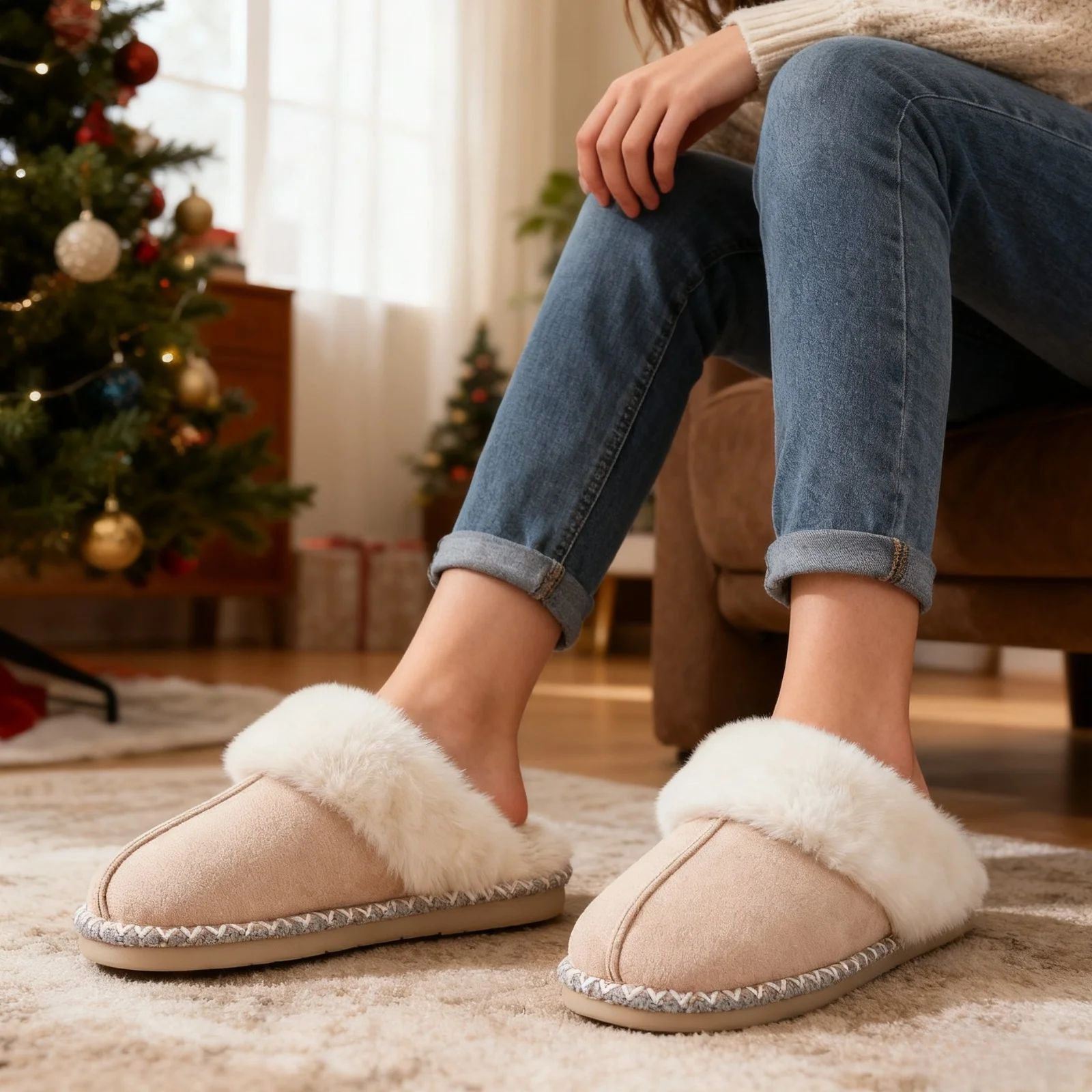 Women's Fuzzy Memory Foam Slippers Ultra Plush Warmth