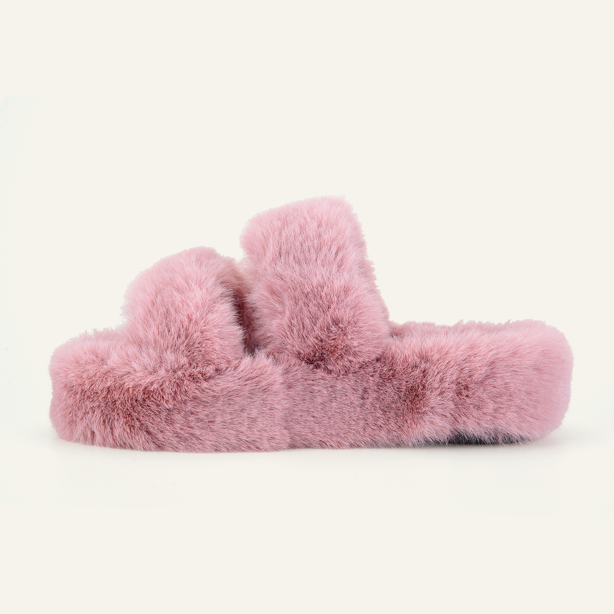 Women's Fuzzy Slippers with Memory Foam Open-Toe