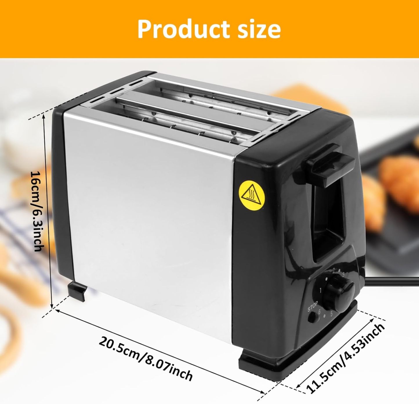 2 Slice Toaster with Double Wide Slots for Bagels Toast Crumpets