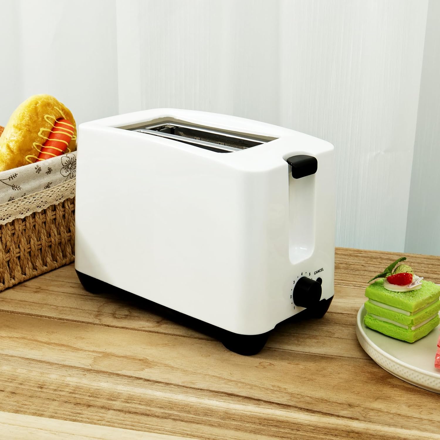 2 Slice Toaster with Double Wide Slots for Bagels Toast Crumpets