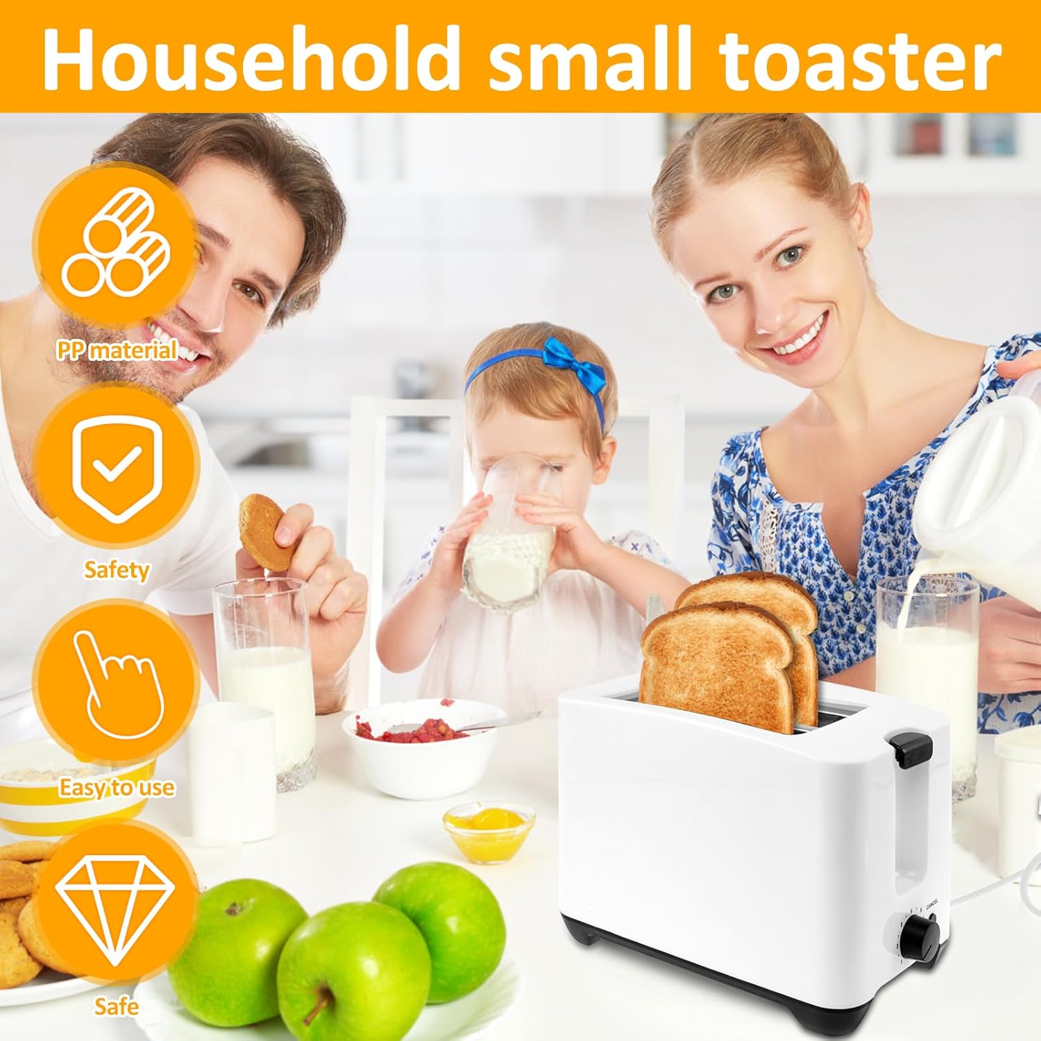 2 Slice Toaster with Double Wide Slots for Bagels Toast Crumpets