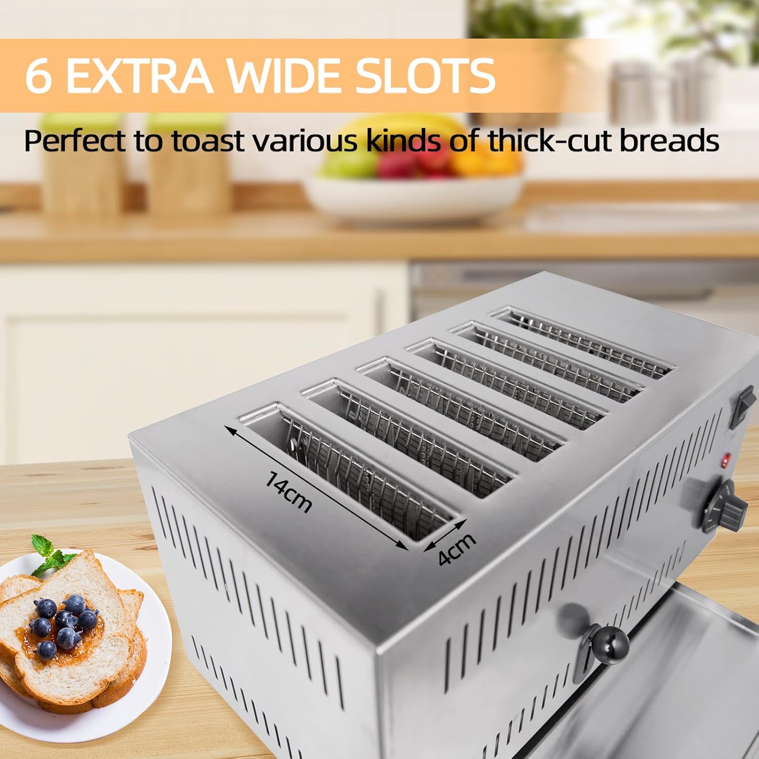 6 Slice Toaster With Removable Crumb
