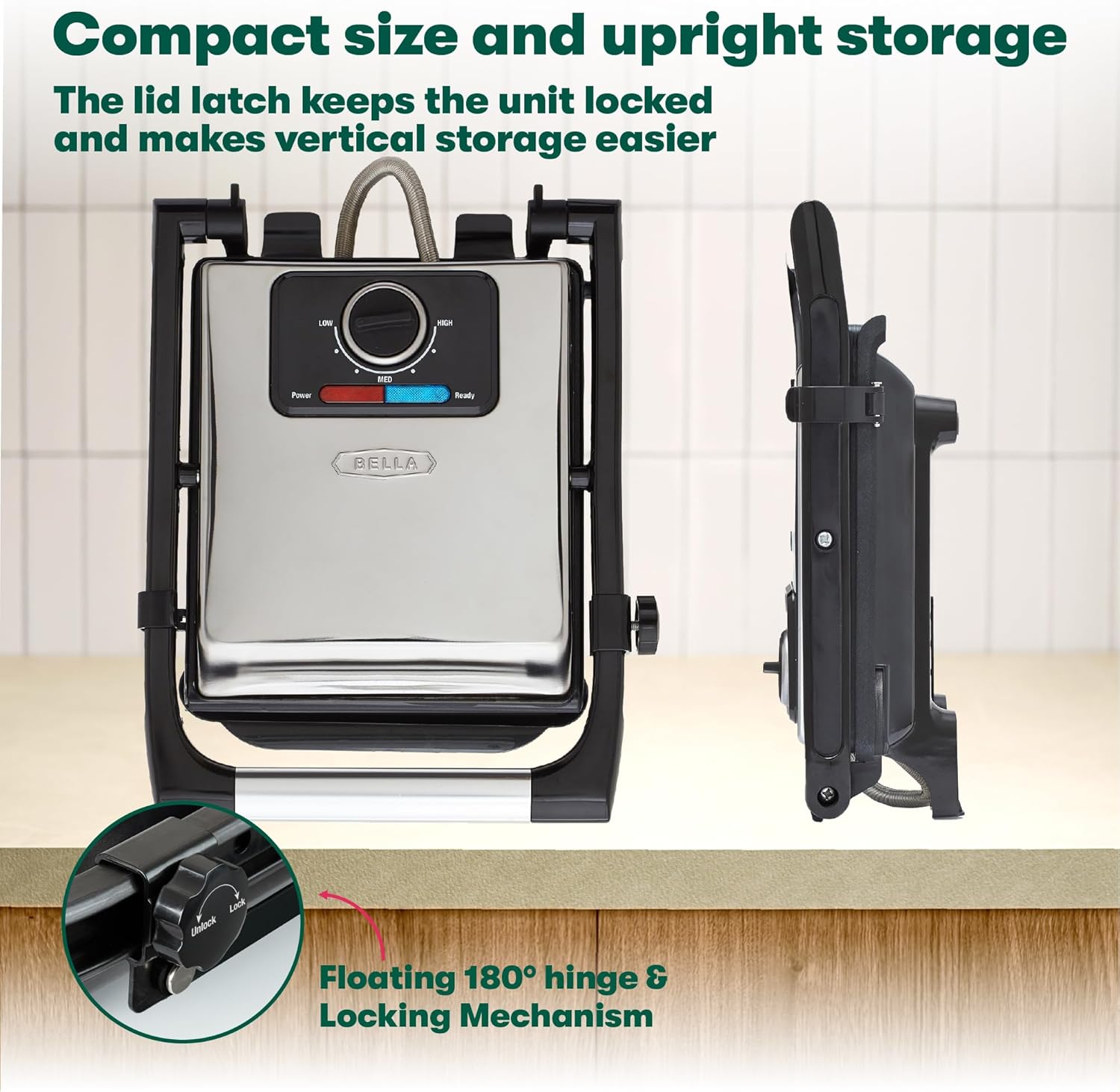 Panini Press Sandwich Maker and Electric Indoor Grill with Double Nonstick Plates