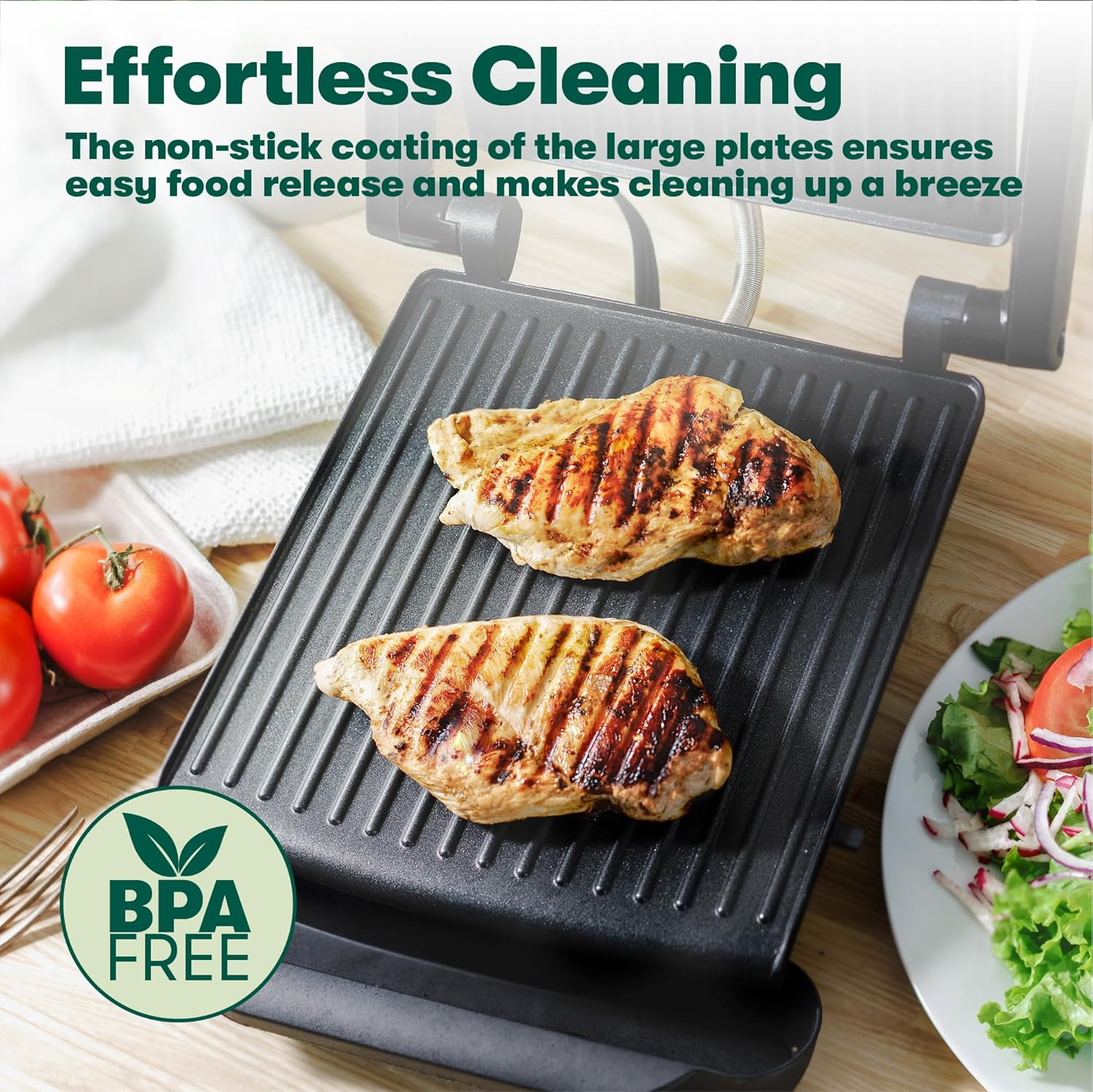 Panini Press Sandwich Maker and Electric Indoor Grill with Double Nonstick Plates