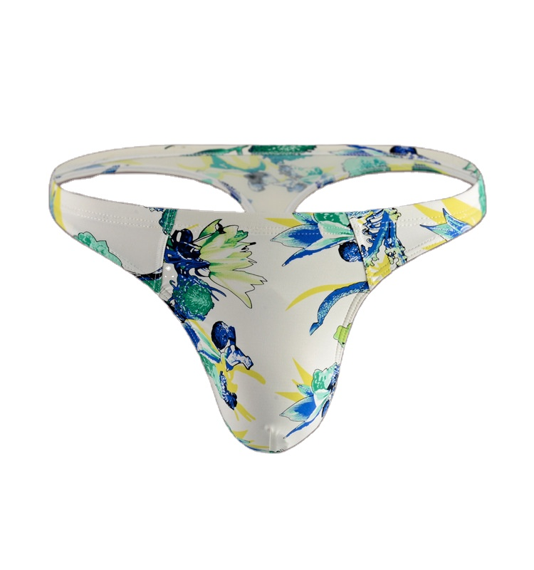 Hot Sale Dirty Exotic Men's Thong Custom T-back String Fancy Pattern Sexy Mini Thongs for Gay