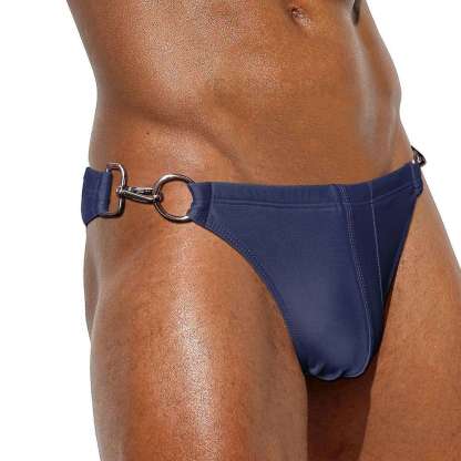 Sexy Male Men's Guy Briefs Men's Underwear with Buckle Pants Breathable Underpants Grundies Stretchy Bathing Wear OEM Elastic