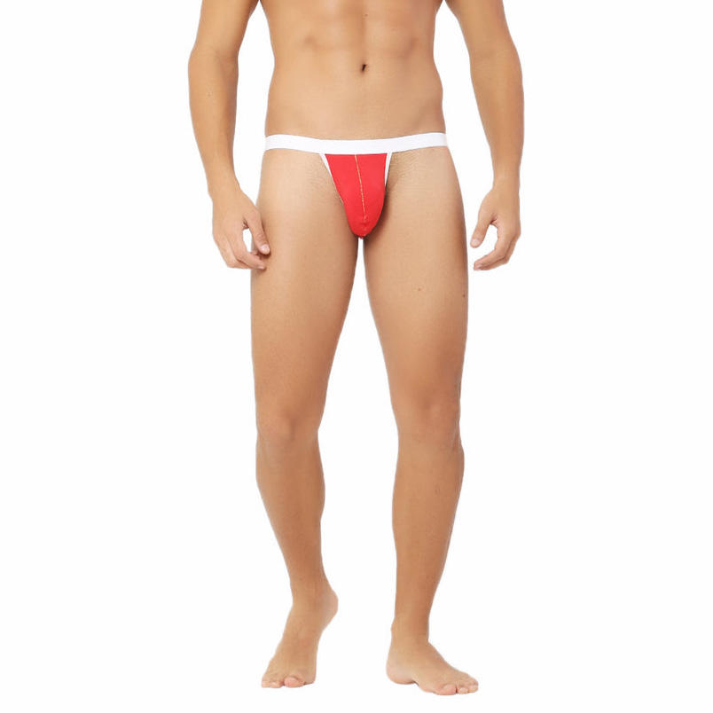 Men's Contrast Thong Underwear Cheeky Tanga Custom Logo Mens Thongs Low-rise Men Underwear Customized Sexy Briefs Tangas Sports