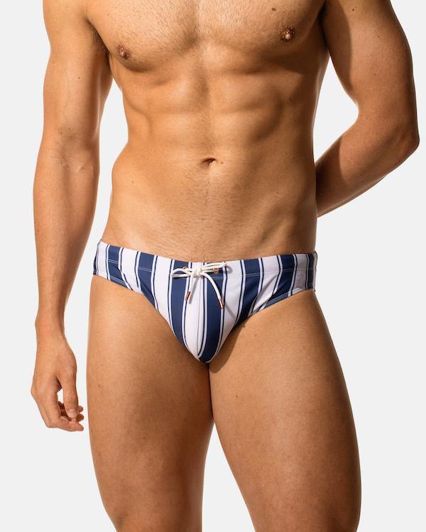 Stripe Elastic Drawstring Printing Swim Men's Guy Briefs Men's Underwear Pants Breathable Underpants Grundies for Male Bikini