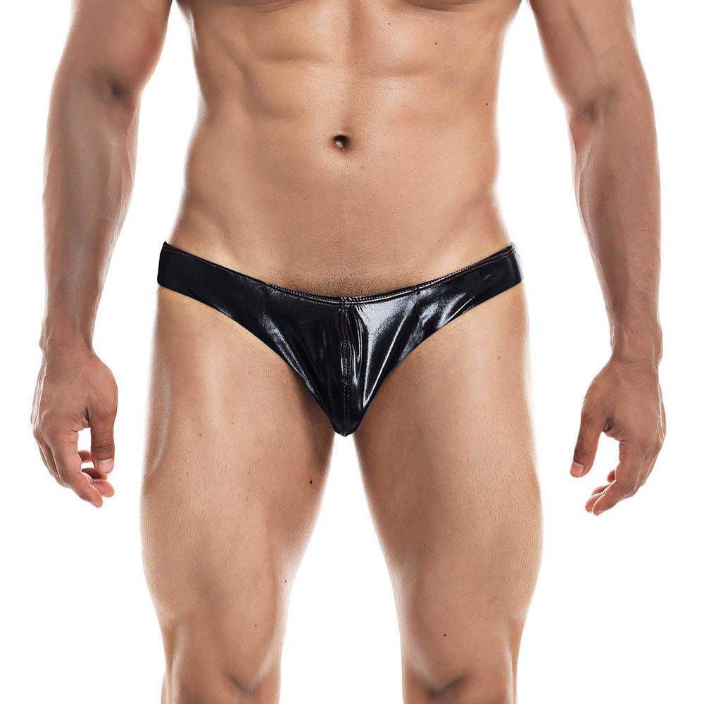 Briefs Swimwear Bikini Men's Male Shiny Smooth Micro Guy Briefs Underwear with Drawstring Waterproof Reflect Underpants Grundies