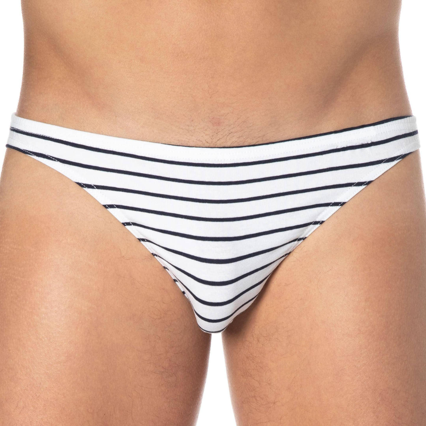 Horizontal Striped Drawstring Men's Guy Briefs Men's Underwear Pants Breathable Underpants Grundies for Male Bikini-cut