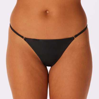 Thong Women's T-back Underwear Sexy Panties Stretch Breathable T-string Thongs with Gusset Solid Panty Knickers for Ladies