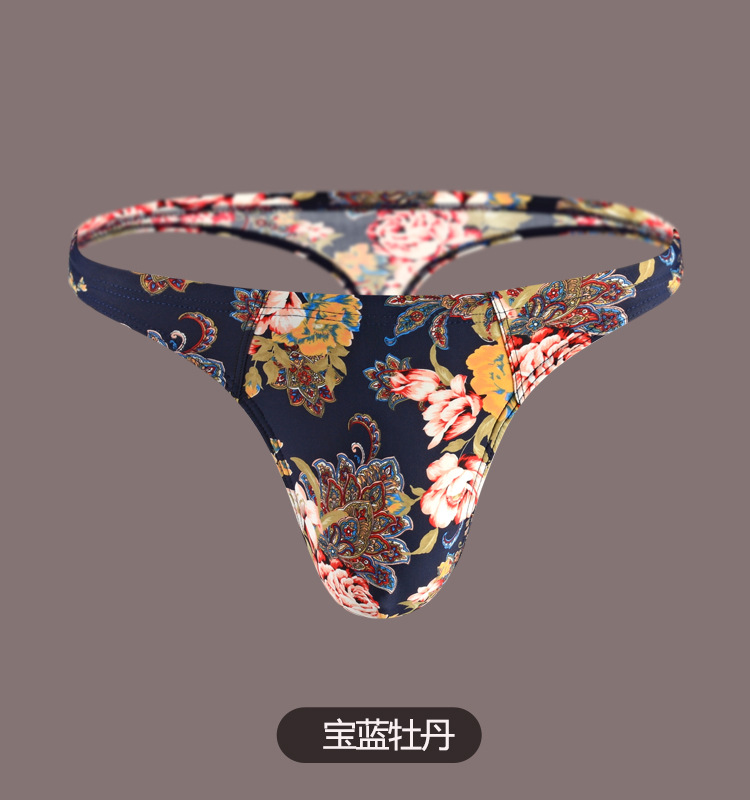 Hot Sale Dirty Exotic Men's Thong Custom T-back String Fancy Pattern Sexy Mini Thongs for Gay