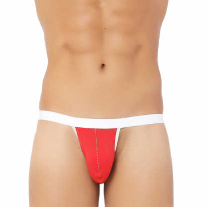 Men's Contrast Thong Underwear Cheeky Tanga Custom Logo Mens Thongs Low-rise Men Underwear Customized Sexy Briefs Tangas Sports
